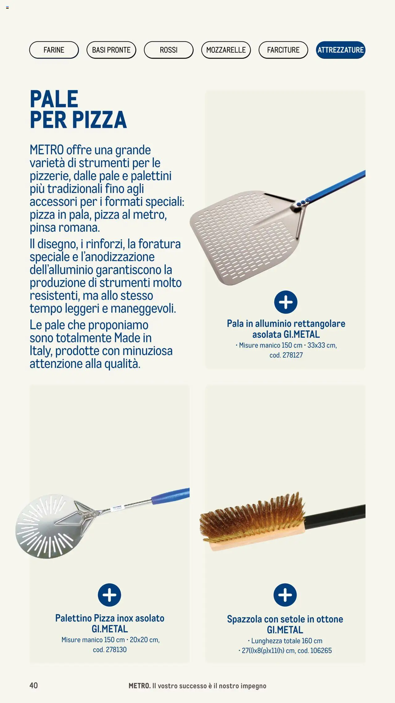 Volantino Metro del 08.05.2025 | Pagina: 40 | Prodotti: Spazzola, Pizza, Alluminio, Metro