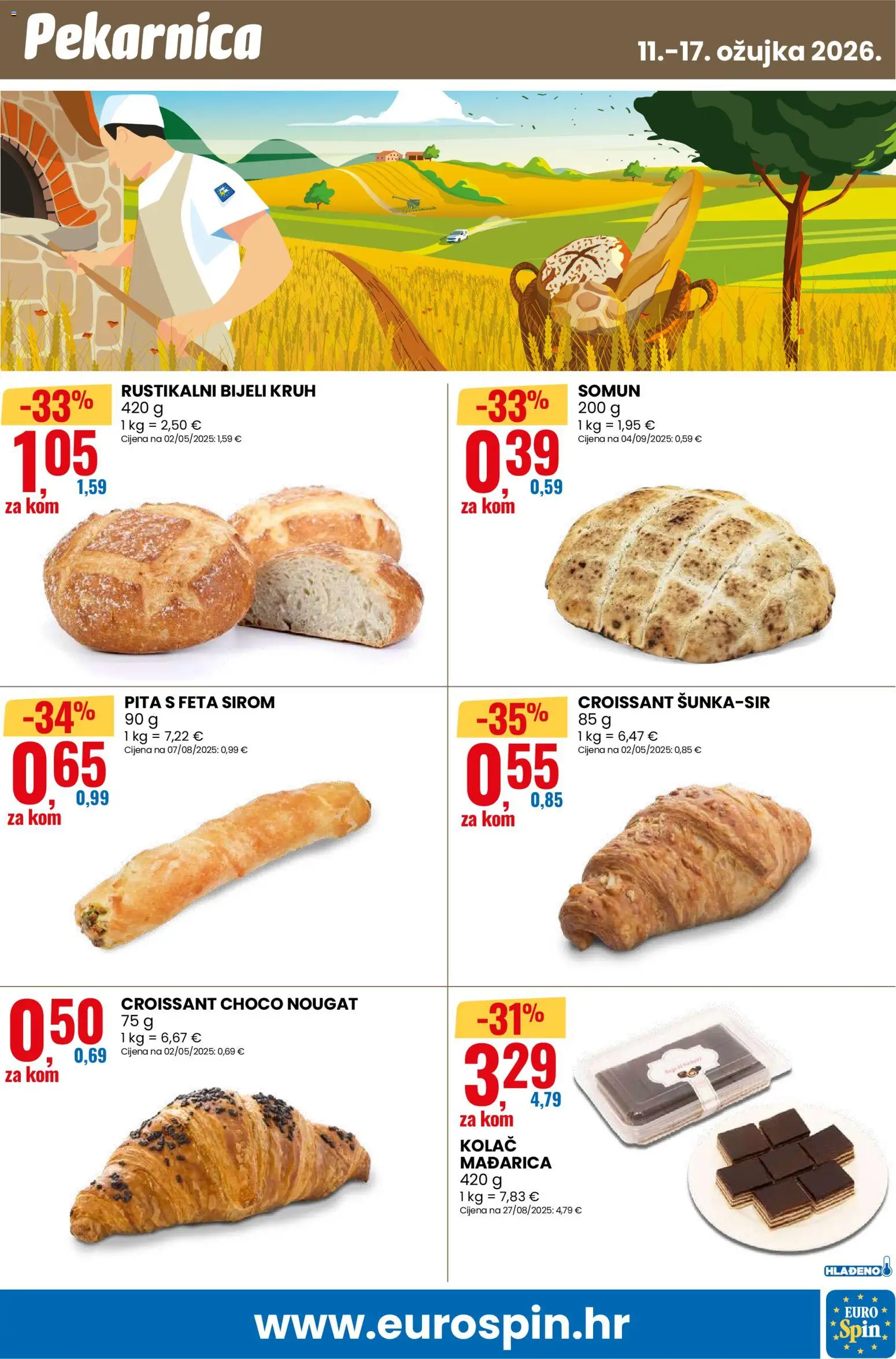 Eurospin katalog | vrijedi od 11.03.2026 | Stranica: 13 | Proizvodi: Somun, Feta, Kruh, Pita
