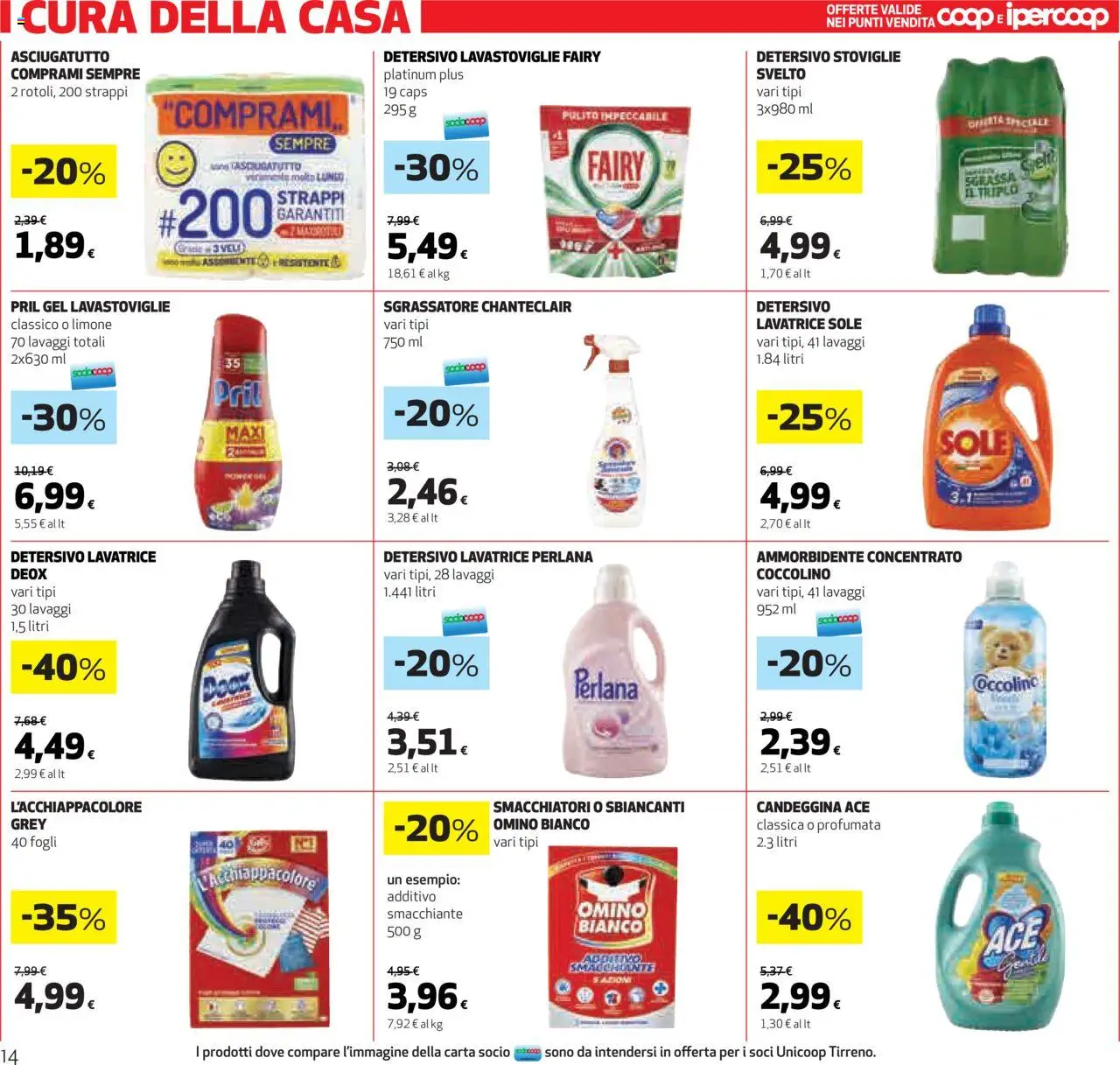 Volantino Ipercoop del 22.05.2025 | Pagina: 14 | Prodotti: Tè, Candeggina, Limone, Lavastoviglie