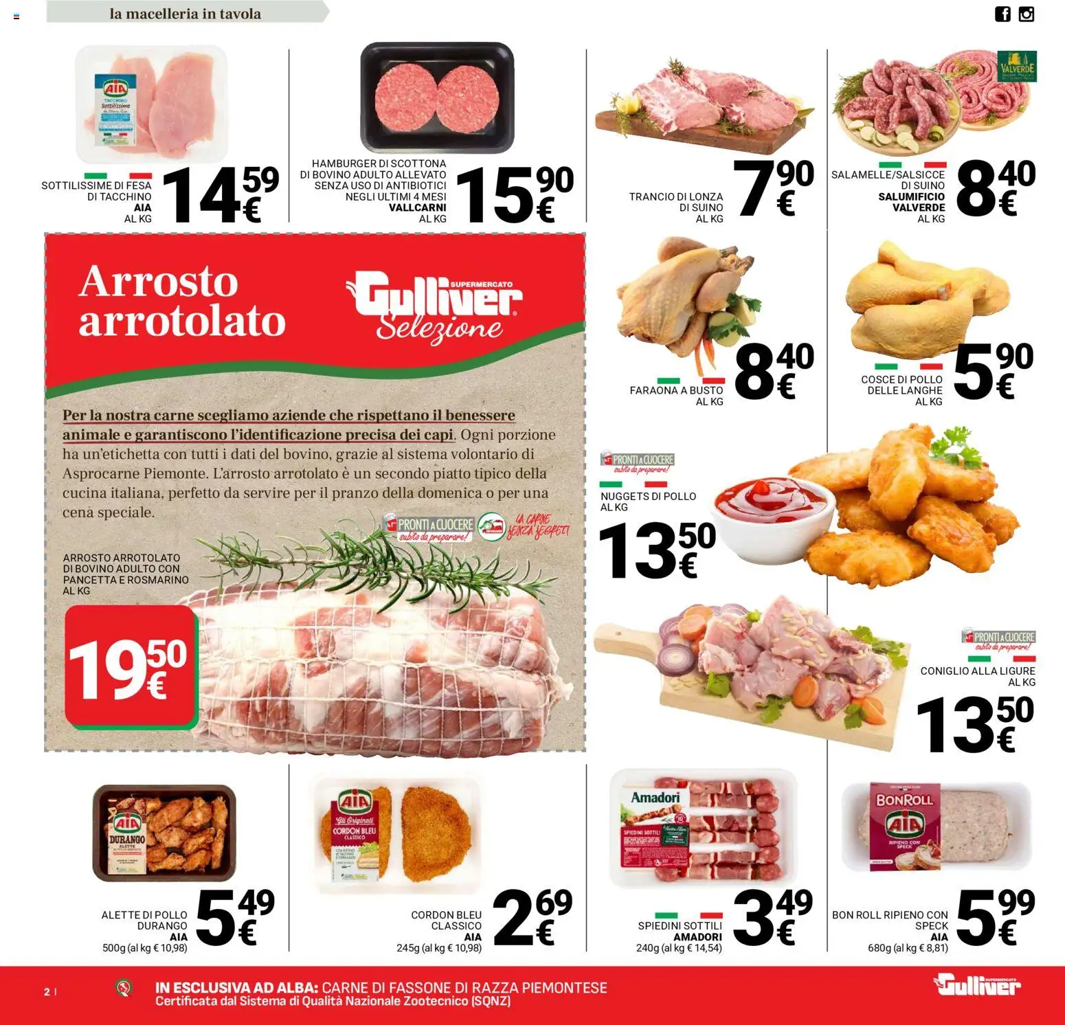 Volantino Gulliver del 23.01.2026 | Pagina: 2 | Prodotti: Arrosto, Rosmarino, Suino, Cosce di pollo