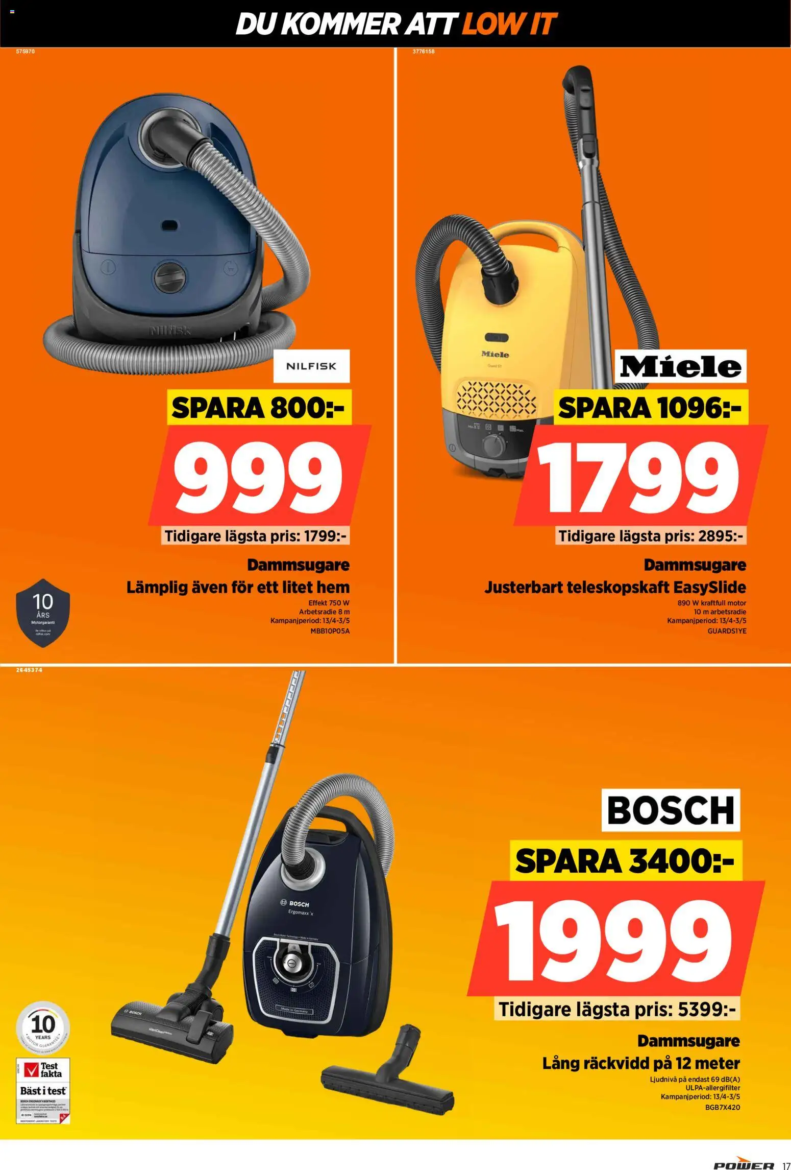 Power reklamblad aktuell från 13.04.2026 | Sida: 17 | Produkter: Dammsugare