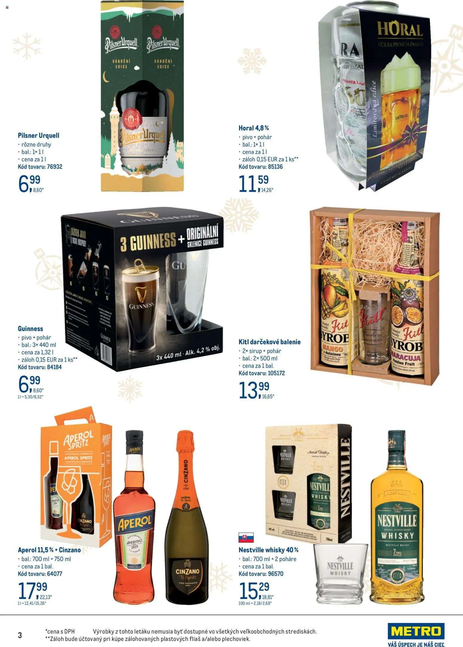 Nové Metro akcie – leták je platný od 19.11.2025 | Strana: 3 | Produkty: Pivo, Pilsner Urquell, Víno, Mango