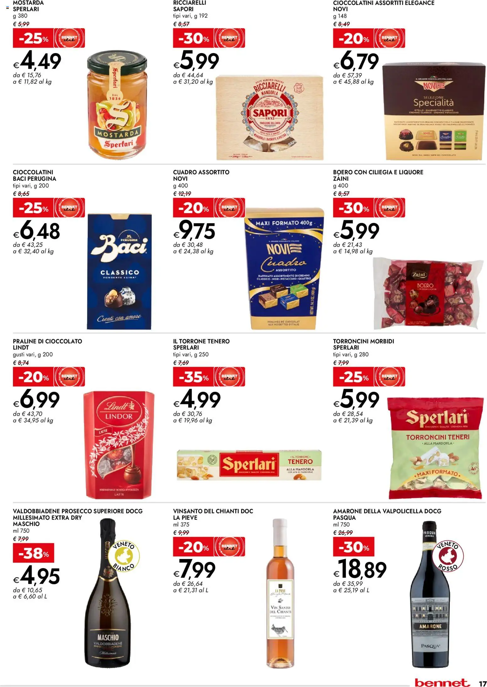 Volantino bennet del 18.12.2025 | Pagina: 17 | Prodotti: Prosecco, Latte, Torroncini, Cioccolatini