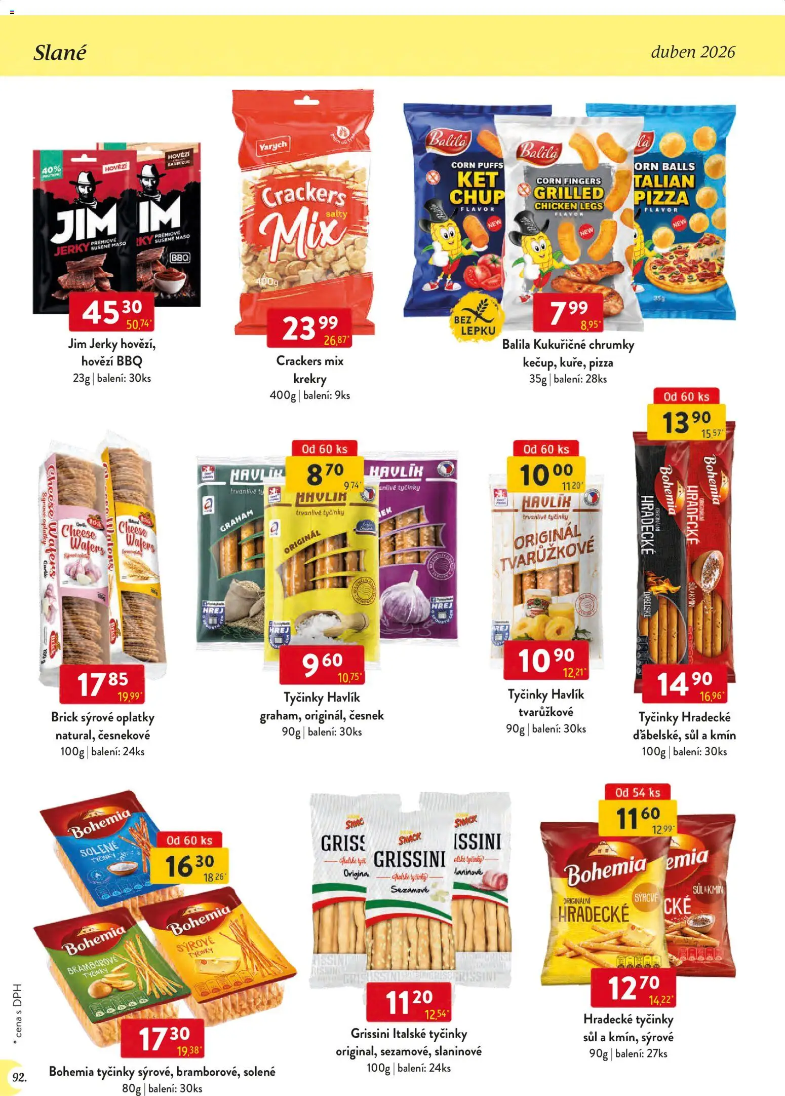 Astur & Qanto leták - Velkoobchod 04/2026 od 01.04.2026 | Strana: 92 | Produkty: Hovězí, Hradecké tyčinky, Oplatky, Jerky