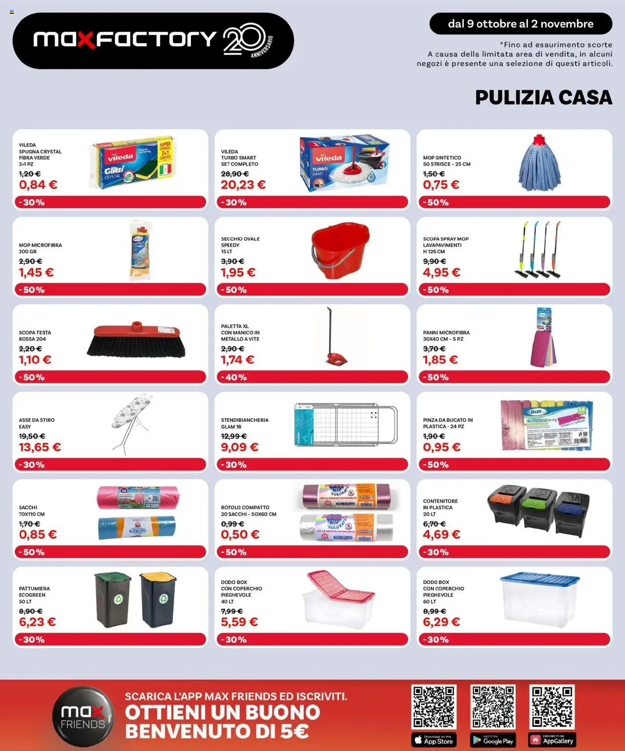 Volantino Max Factory del 09.10.2025 | Pagina: 19 | Prodotti: Spugna, Paletta, Stendibiancheria, Contenitore
