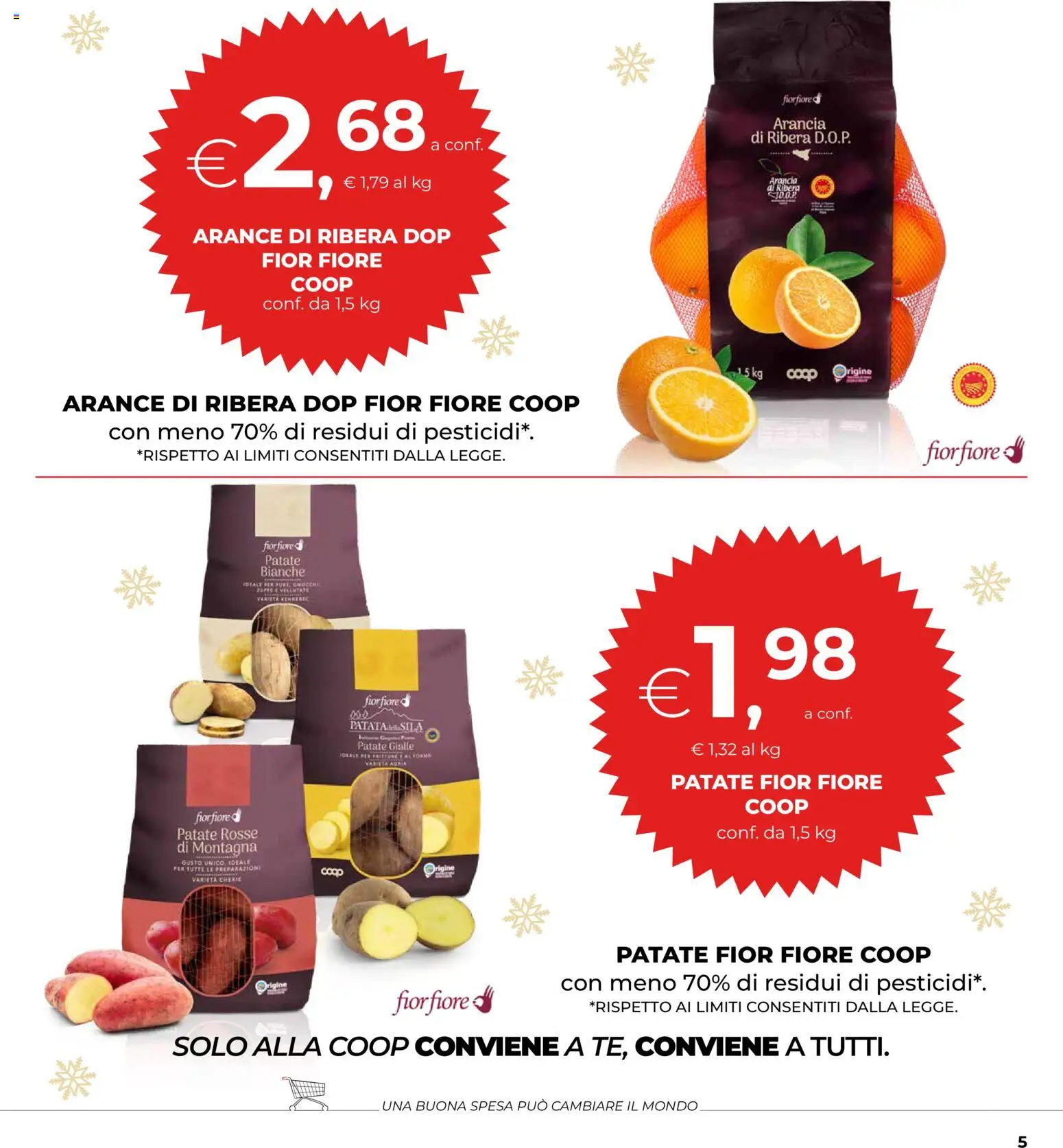 Volantino COOP del 04.12.2025 | Pagina: 5 | Prodotti: Arance, Patate, Arancia