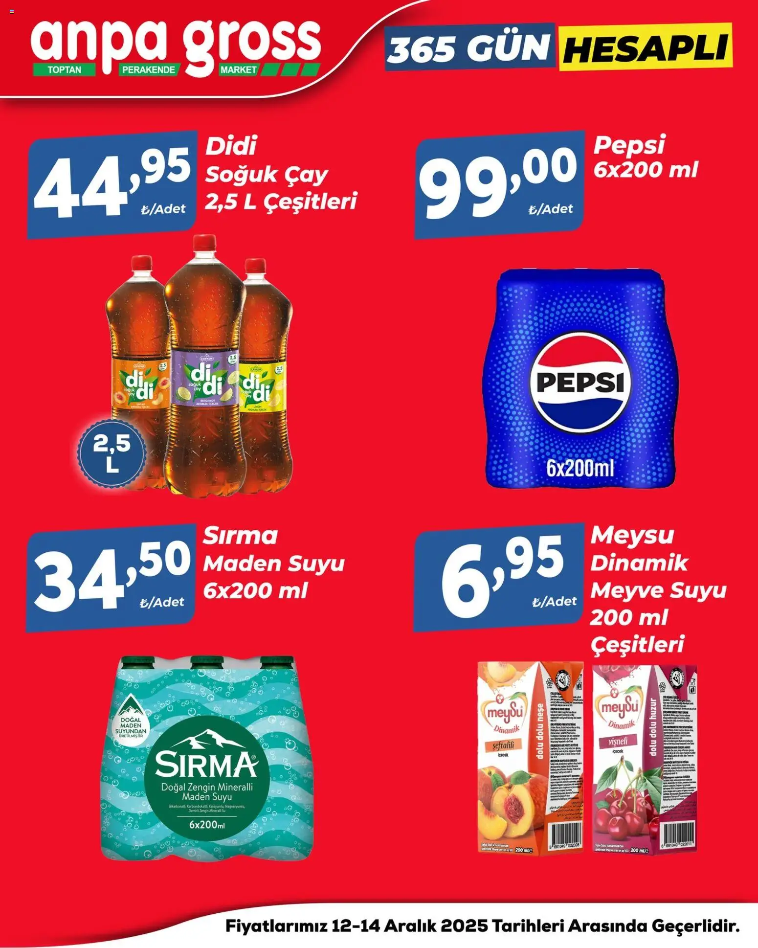 Anpa Gross Hafta Sonu Fırsatları - 12.12.2025 tarihinden itibaren geçerlidir | Sayfa: 12 | Ürünler: Meyve suyu, Çay, Meyve, Soğuk çay