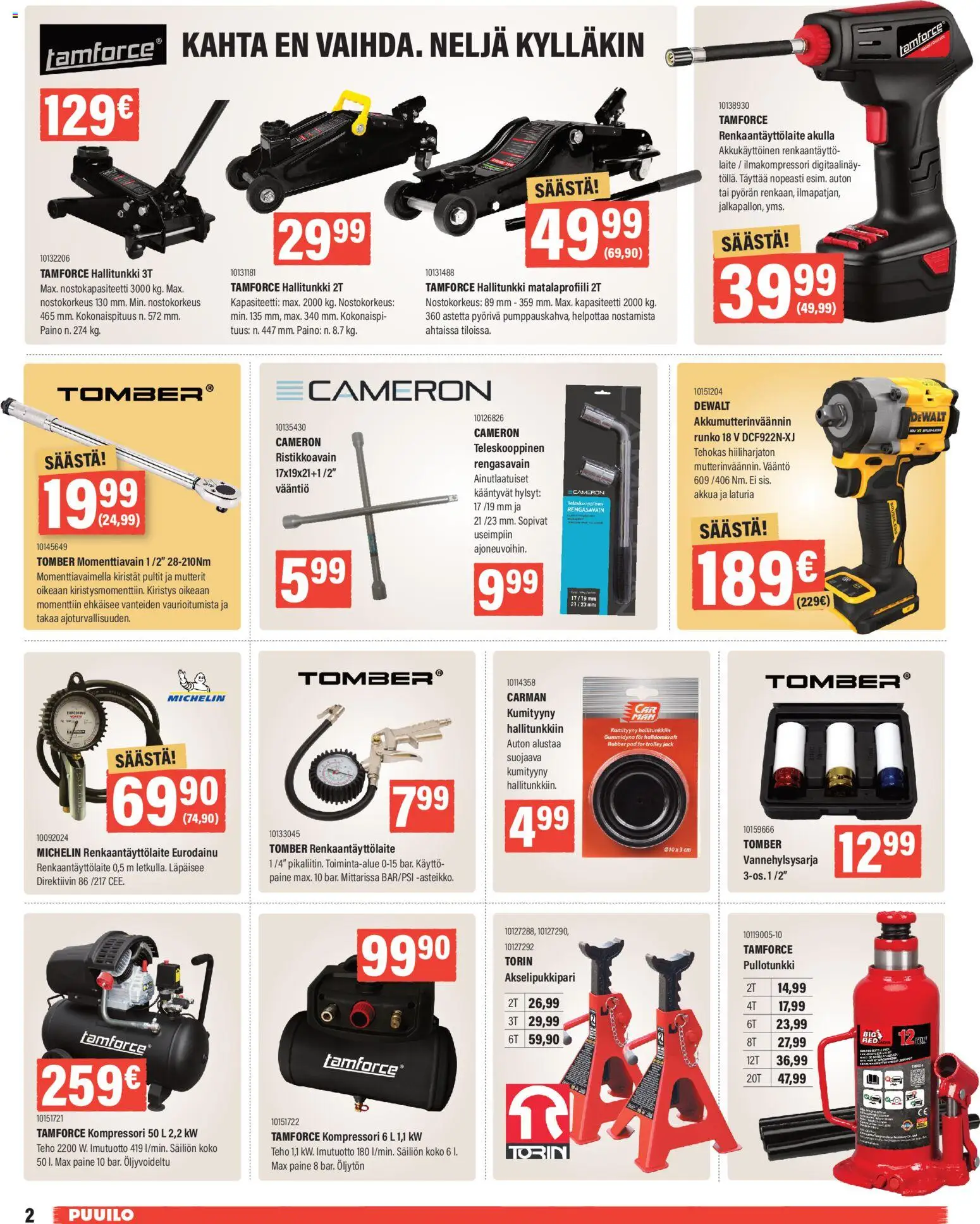 Puuilo tarjoukset – voimassa 30.03.2026 alkaen | Sivu: 2 | Tuotteet: Mutterit, Kompressori