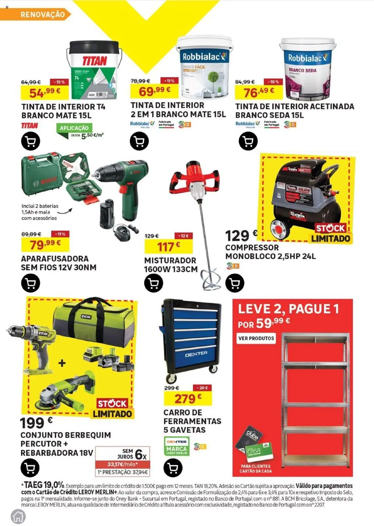 Leroy Merlin -  Portugal Continental │ válido de 21.08.2025 | Página: 6 | Produtos: Banco, Tinta, Ferramentas, Compressor
