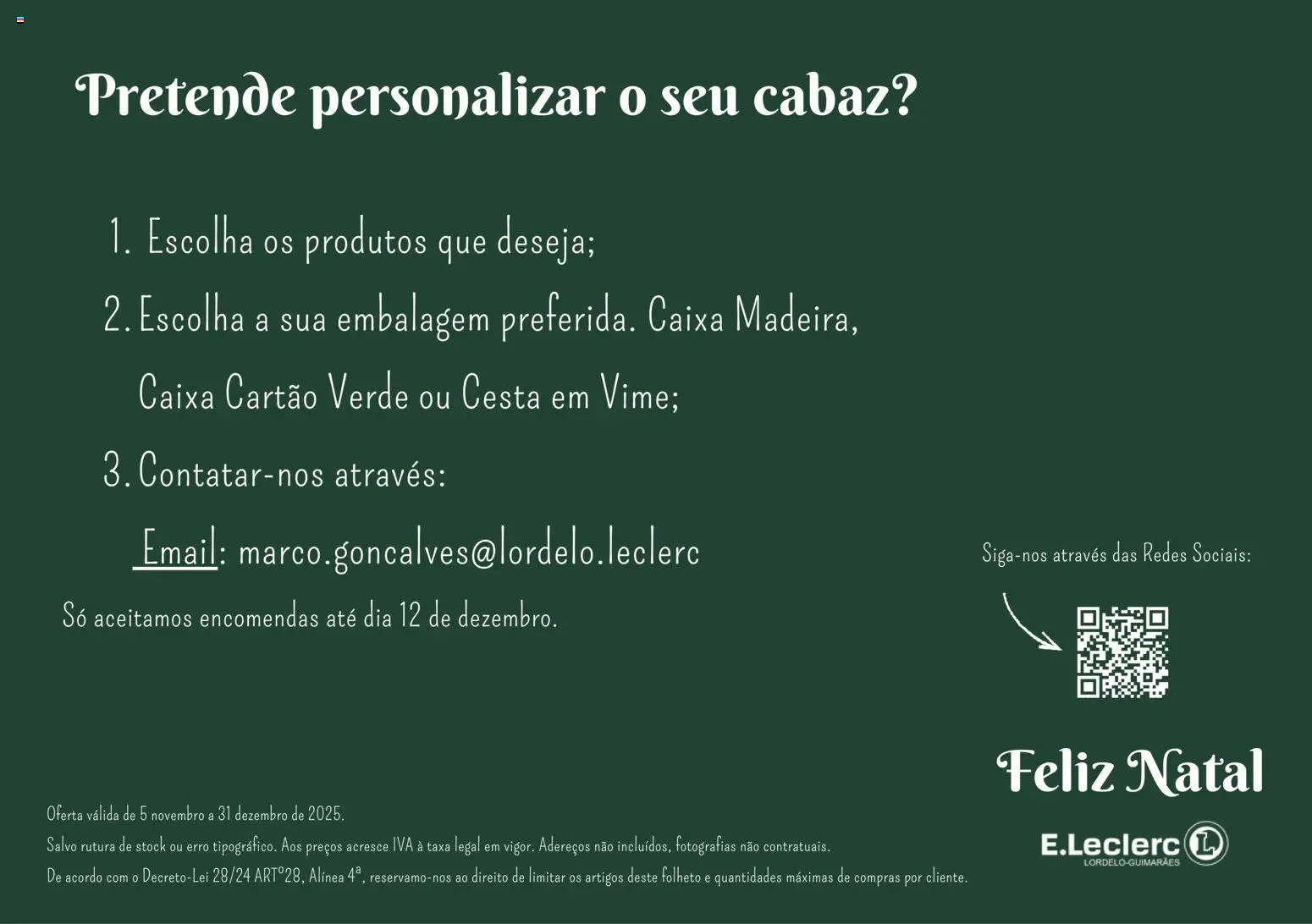E.Leclerc - Ofertas de Natal Lordelo │ válido de 05.11.2025 | Página: 21 | Produtos: Caixa, Cesta