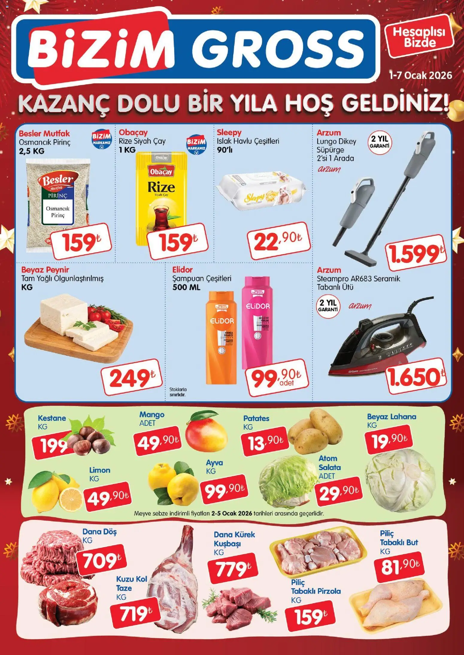 Bizim Toptan - Bizim Gross Fırsat Bülteni - 01.01.2026 tarihinden itibaren geçerlidir | Sayfa: 1