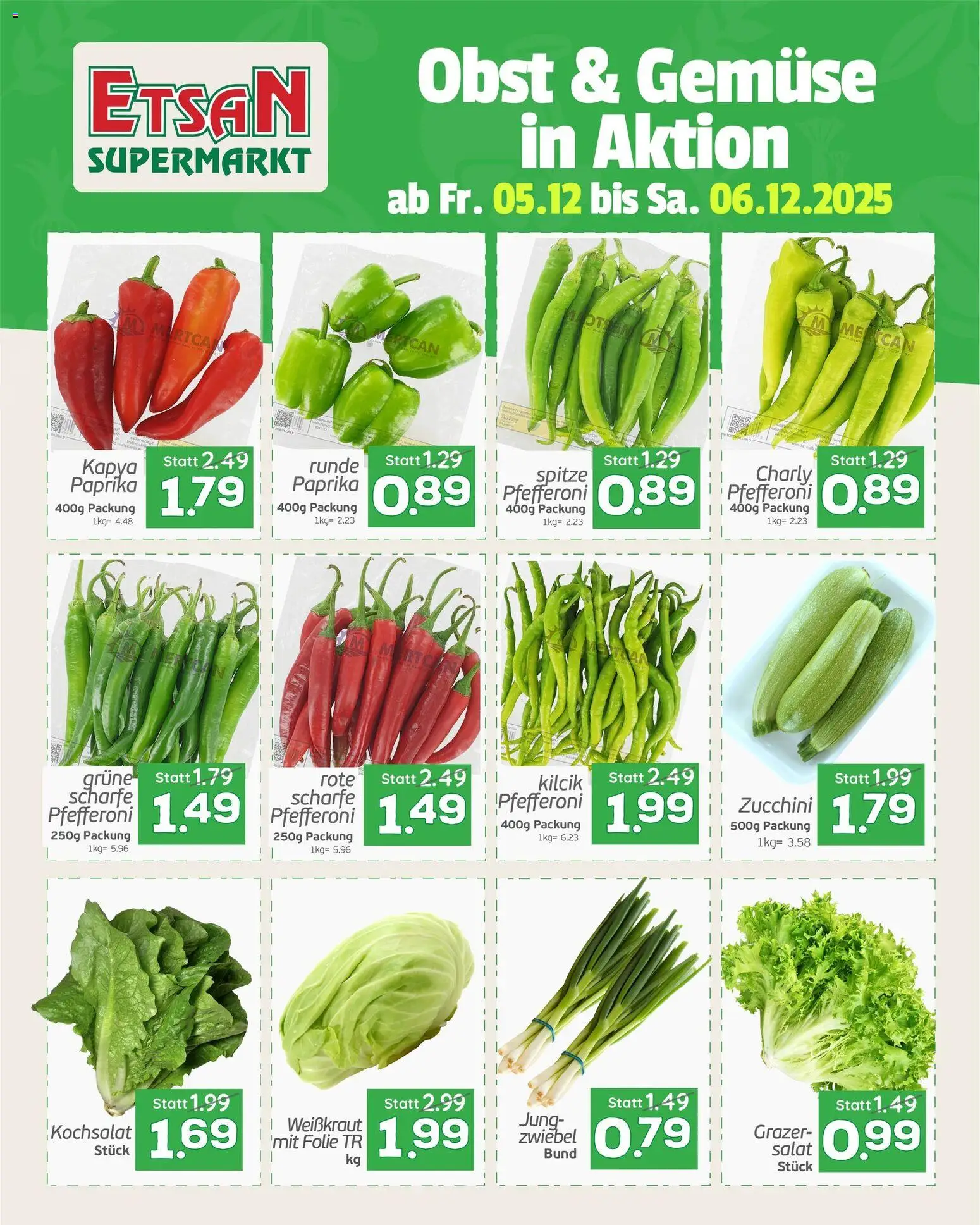 ETSAN Obst und Gemüse gültig ab 05.12.2025 | Seite: 1 | Produkte: Salat, Gemüse, Obst