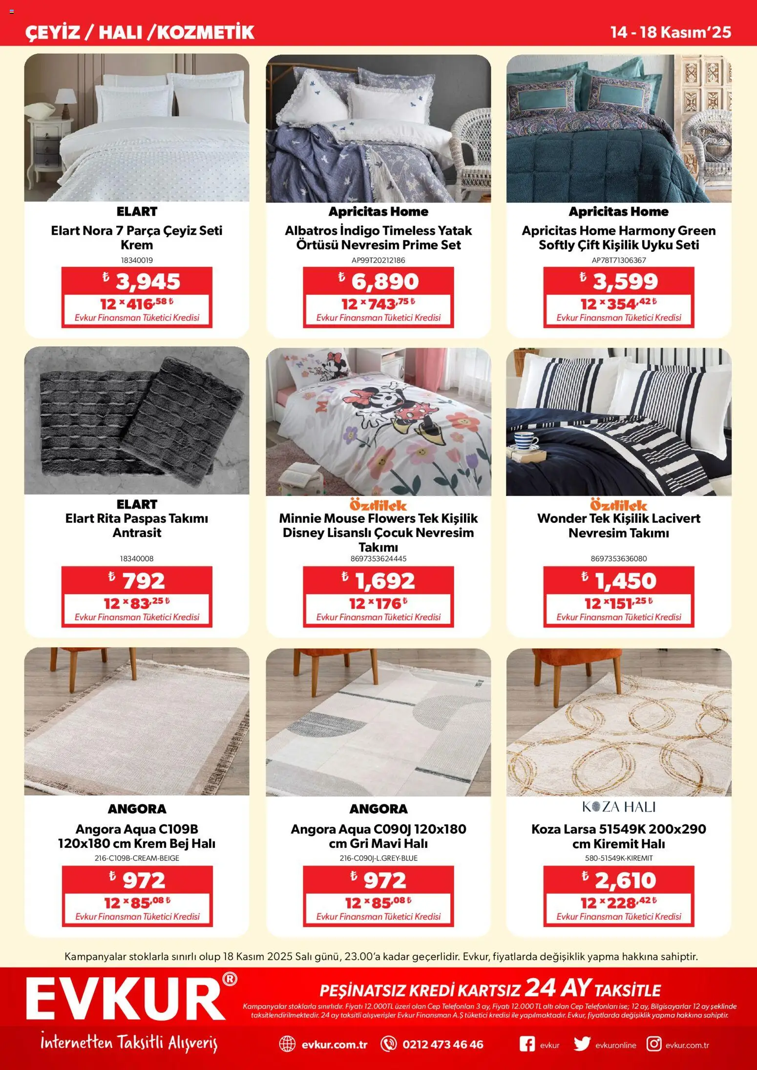 Evkur Muhteşem Fırsatlar - 14.11.2025 tarihinden itibaren geçerlidir | Sayfa: 9 | Ürünler: Halı, Paspas, Krem, Yatak örtüsü