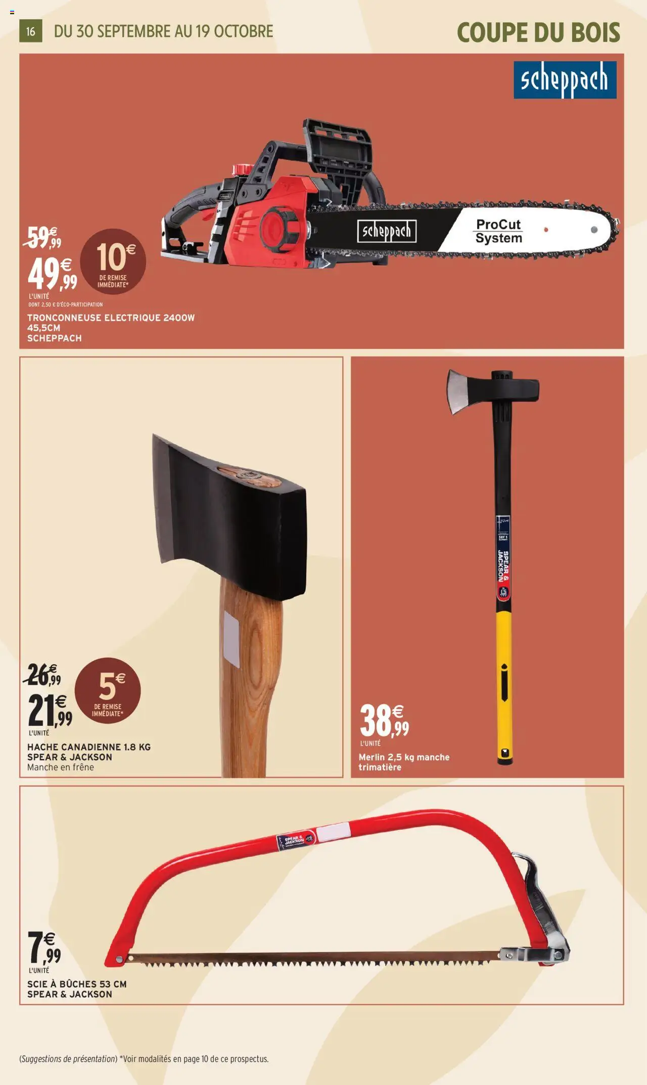  | Page: 16 | Produits: Tronçonneuse, Tronçonneuse electrique