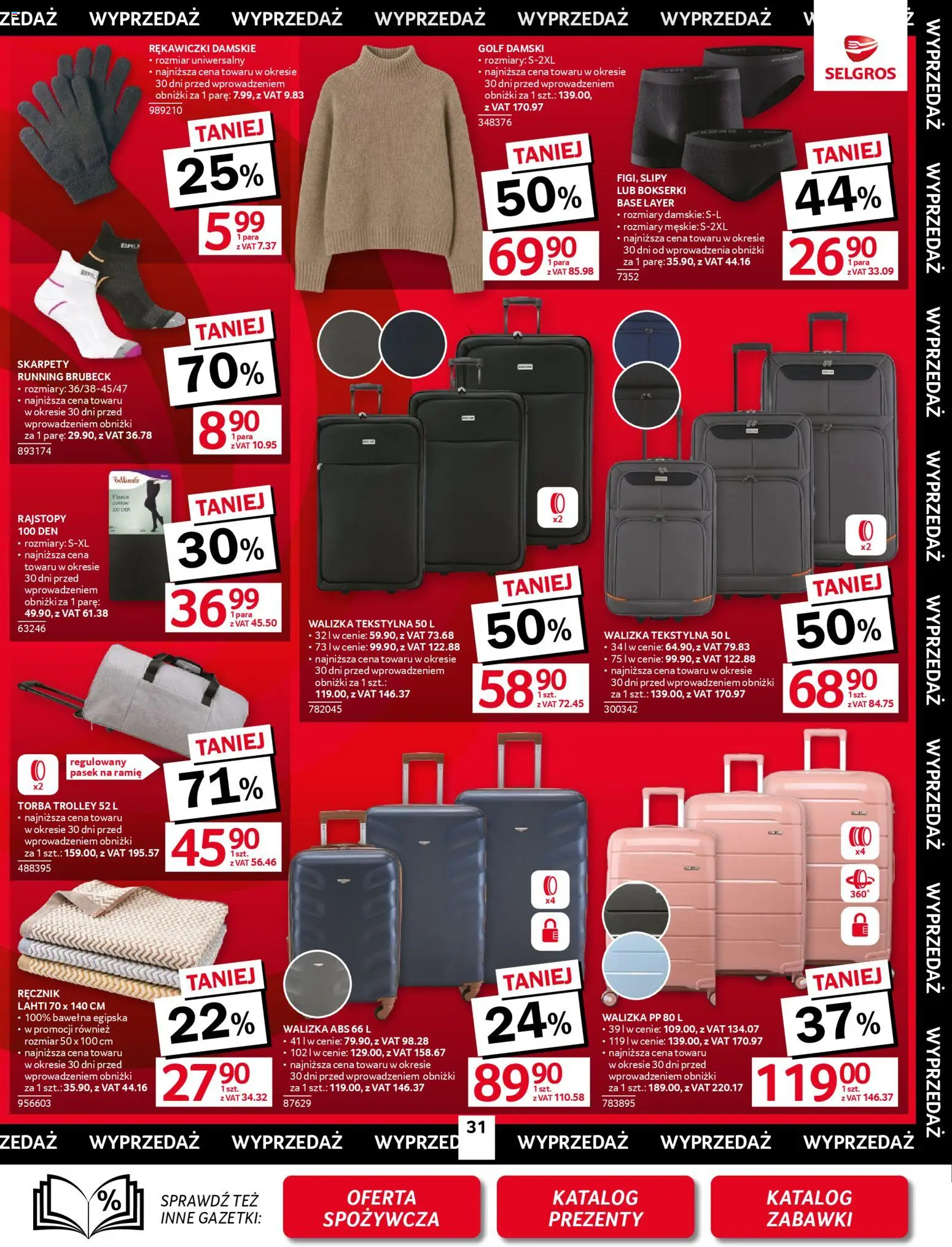 Selgros cash&carry Gazetka - Oferta przemysłowa od 20.11.2025 | Strona: 33 | Produkty: Pasek, Rajstopy, Walizka, Torba