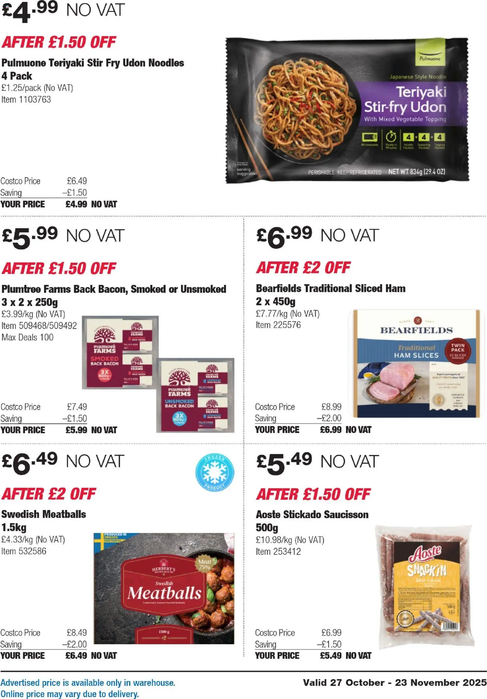 {H1} | Page: 9 | Products: Ham, Noodles, Bacon