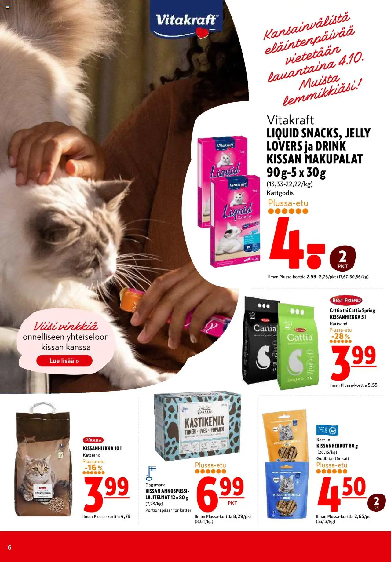 K-Citymarket tarjoukset – voimassa 02.10.2025 alkaen | Sivu: 6 | Tuotteet: Kissanhiekka