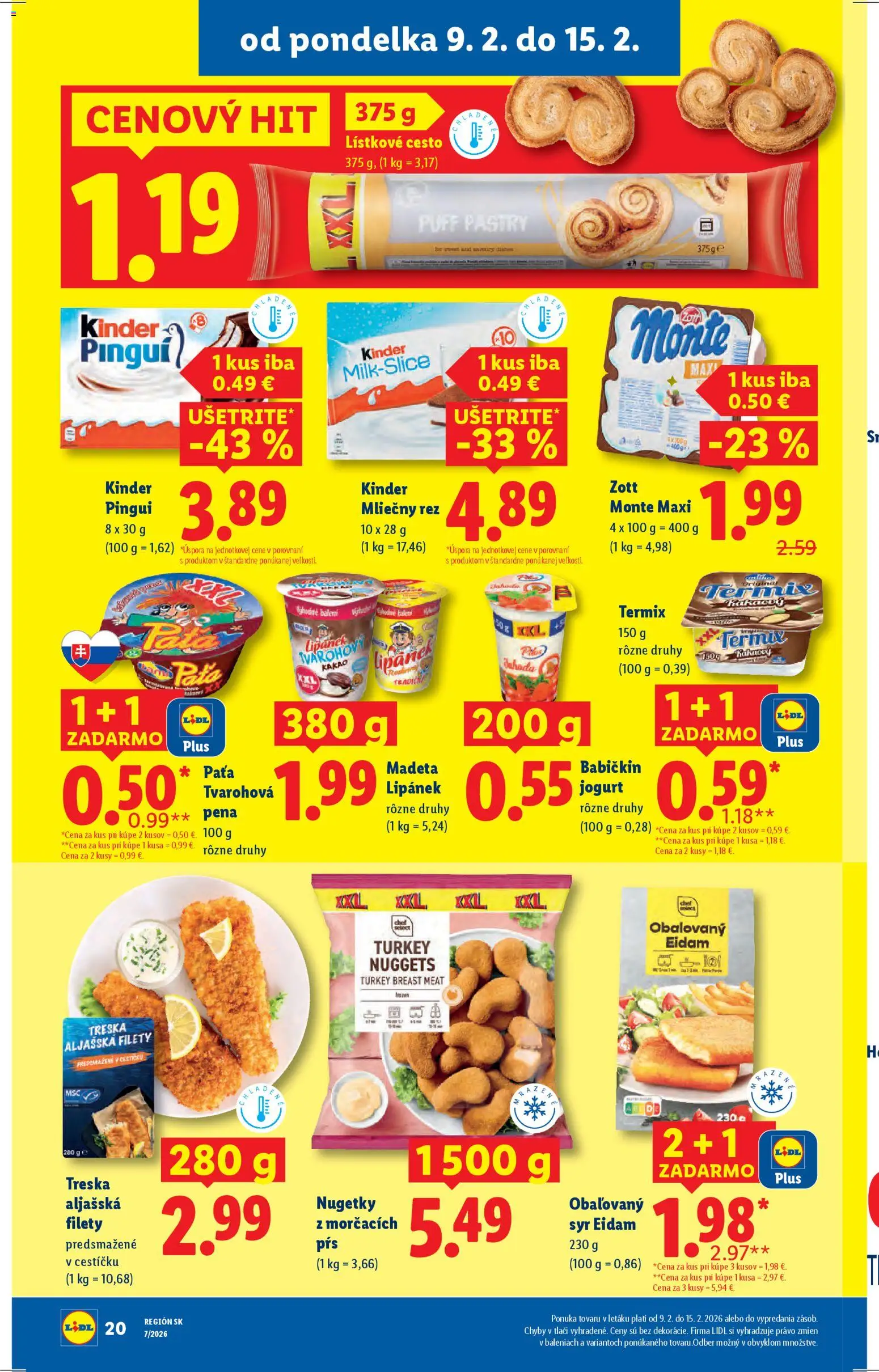 Nové Lidl akcie – leták je platný od 12.02.2026 | Strana: 69 | Produkty: Syr, Eidam, Treska, Kakao