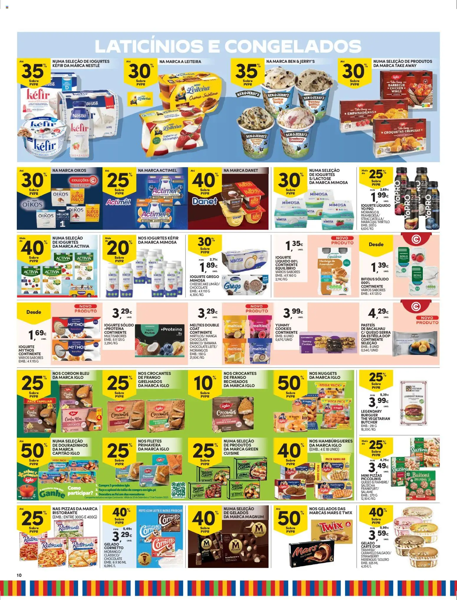 Continente folheto │ válido de 09.12.2025 | Página: 10 | Produtos: Frango, Queijo, Iogurte liquido, Nuggets