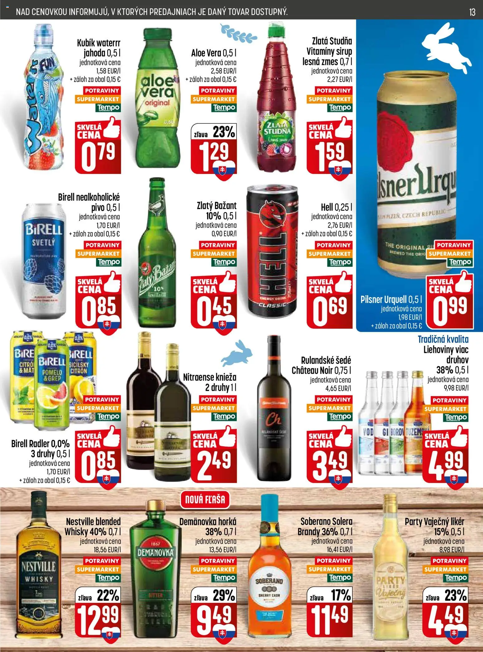 Nové COOP Jednota akcie – leták je platný od 26.03.2026 | Strana: 13 | Produkty: Pivo, Pilsner Urquell, Whisky, Pomelo
