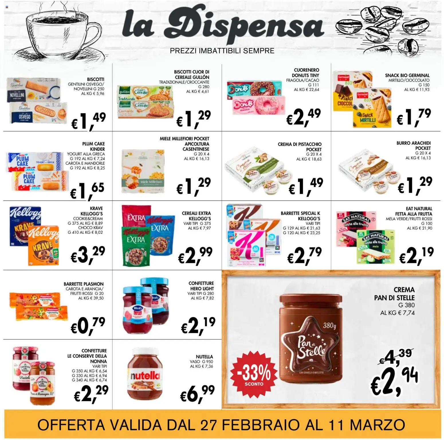 Volantino Coal del 27.02.2026 | Pagina: 16 | Prodotti: Cereali, Burro, Arachidi, Vaso