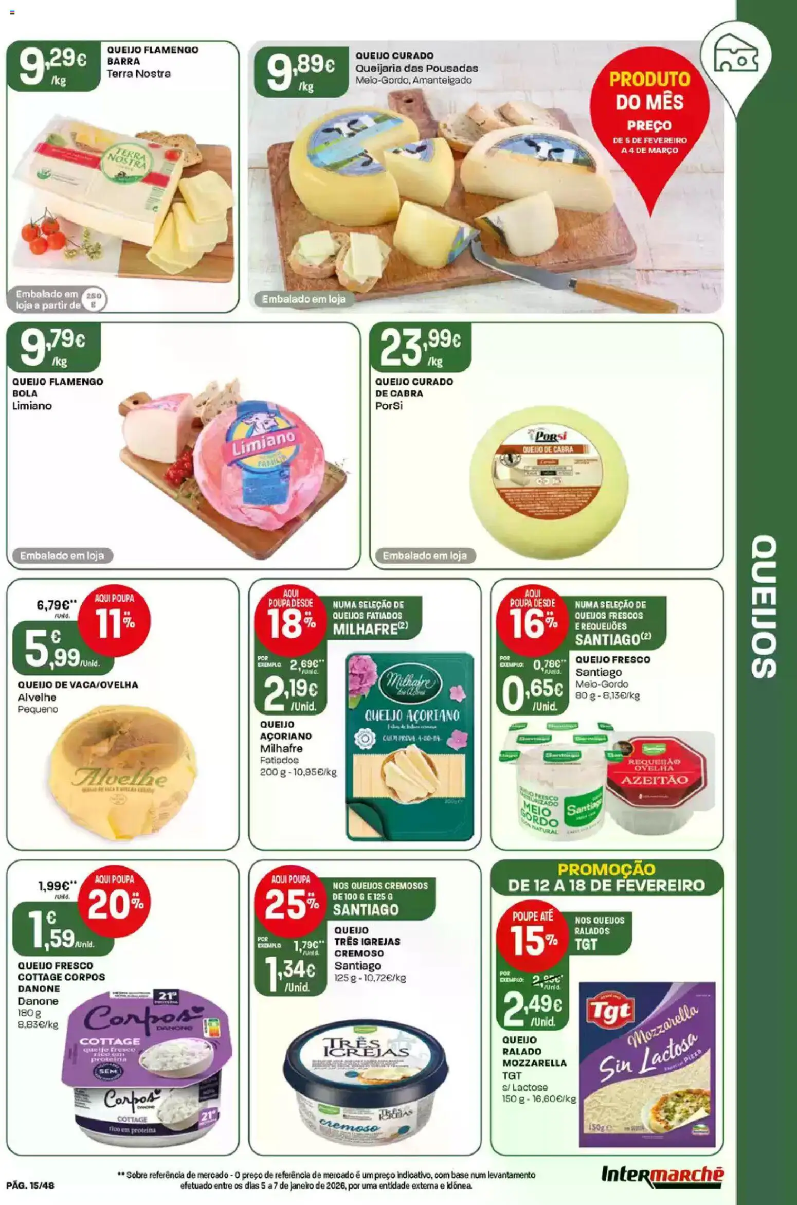Intermarché folheto │ válido de 12.02.2026 | Página: 15 | Produtos: Base, Queijo, Requeijão