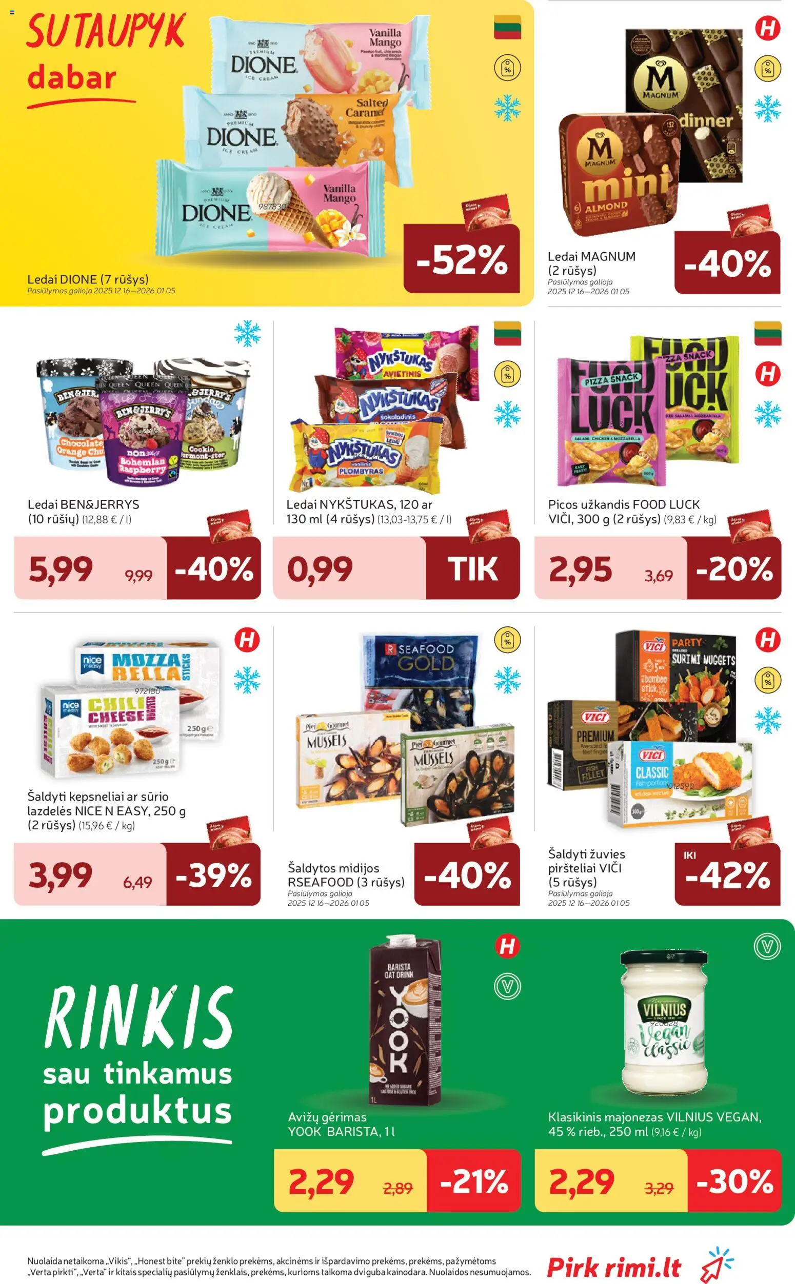 Rimi akcijos nuo 29.12.2025 | Puslapis: 13 | Prekių: Ledai, Majonezas, Plombyras