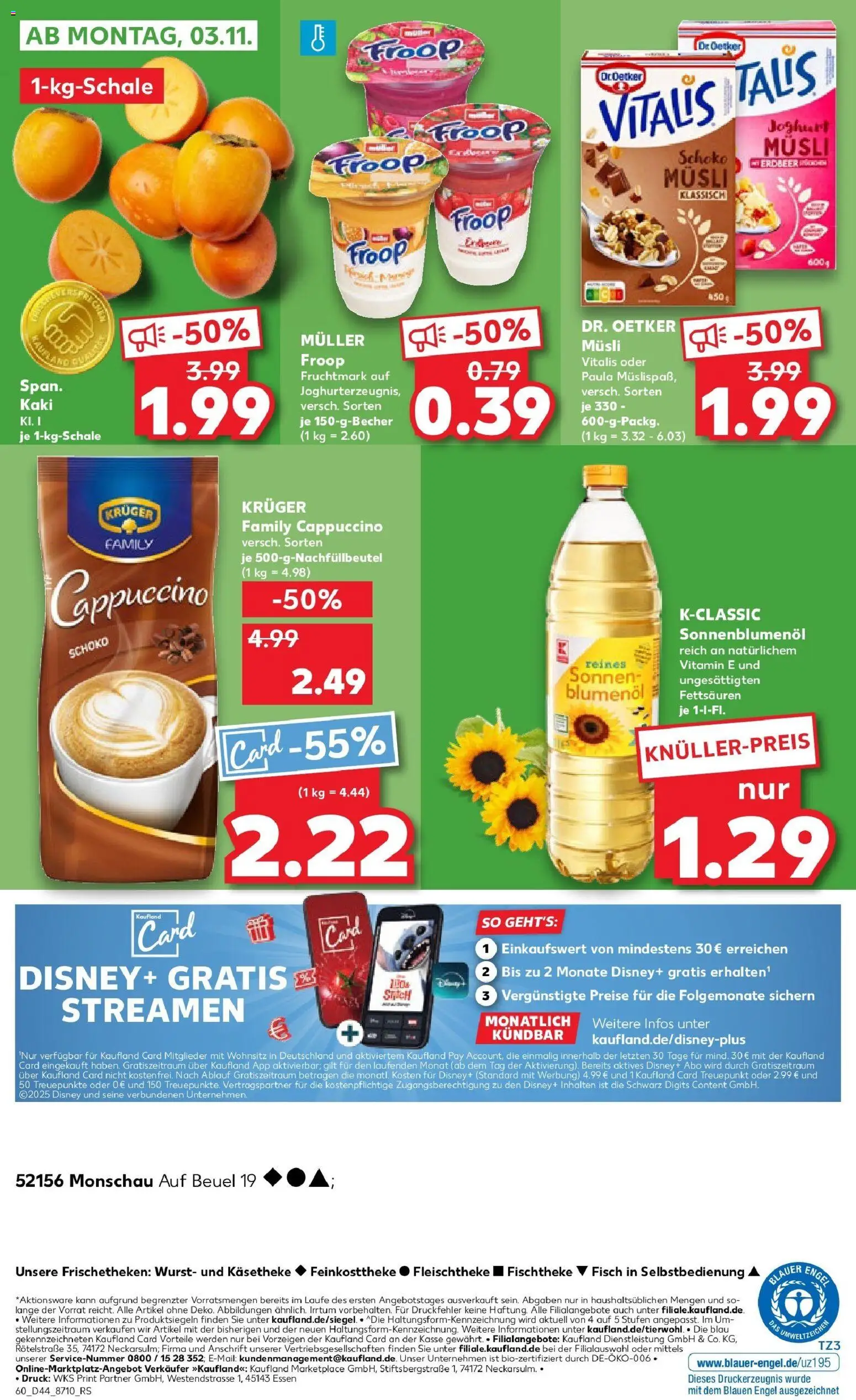 Kaufland prospekt Monschau	 – gültig ab 30.10.2025 | Seite: 60 | Produkte: Musli, Froop, Joghurt, Sonnenblumenol