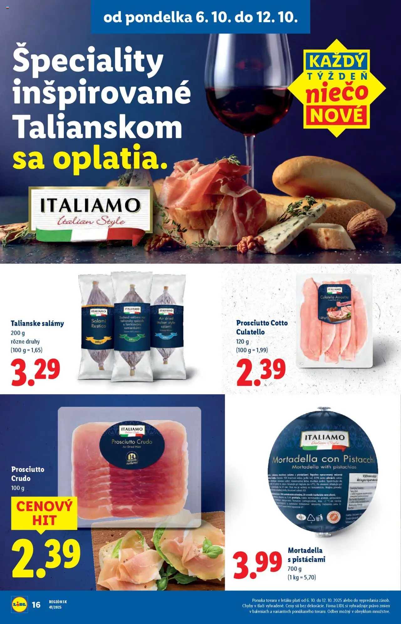Nové Lidl akcie – leták je platný od 06.10.2025 | Strana: 20 | Produkty: Saláma