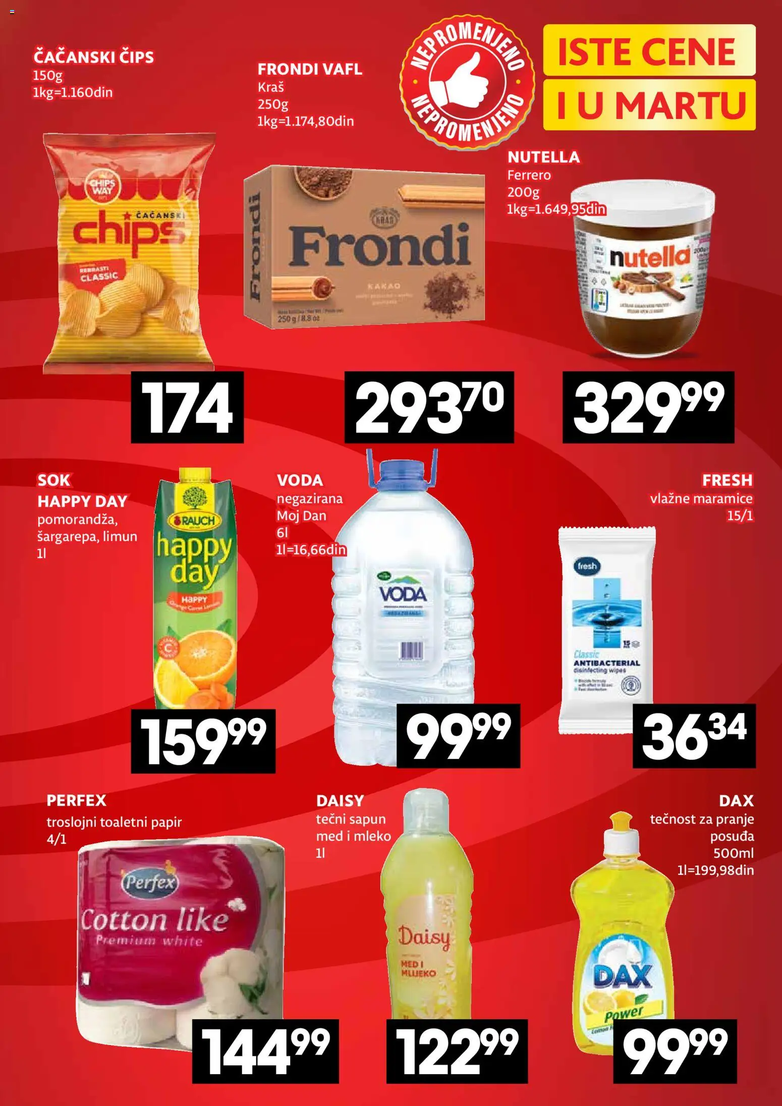 Roda katalog - važi od 19.03.2026 | Strana: 3 | Proizvode: Voda, Nutella, Limun, Vlažne maramice