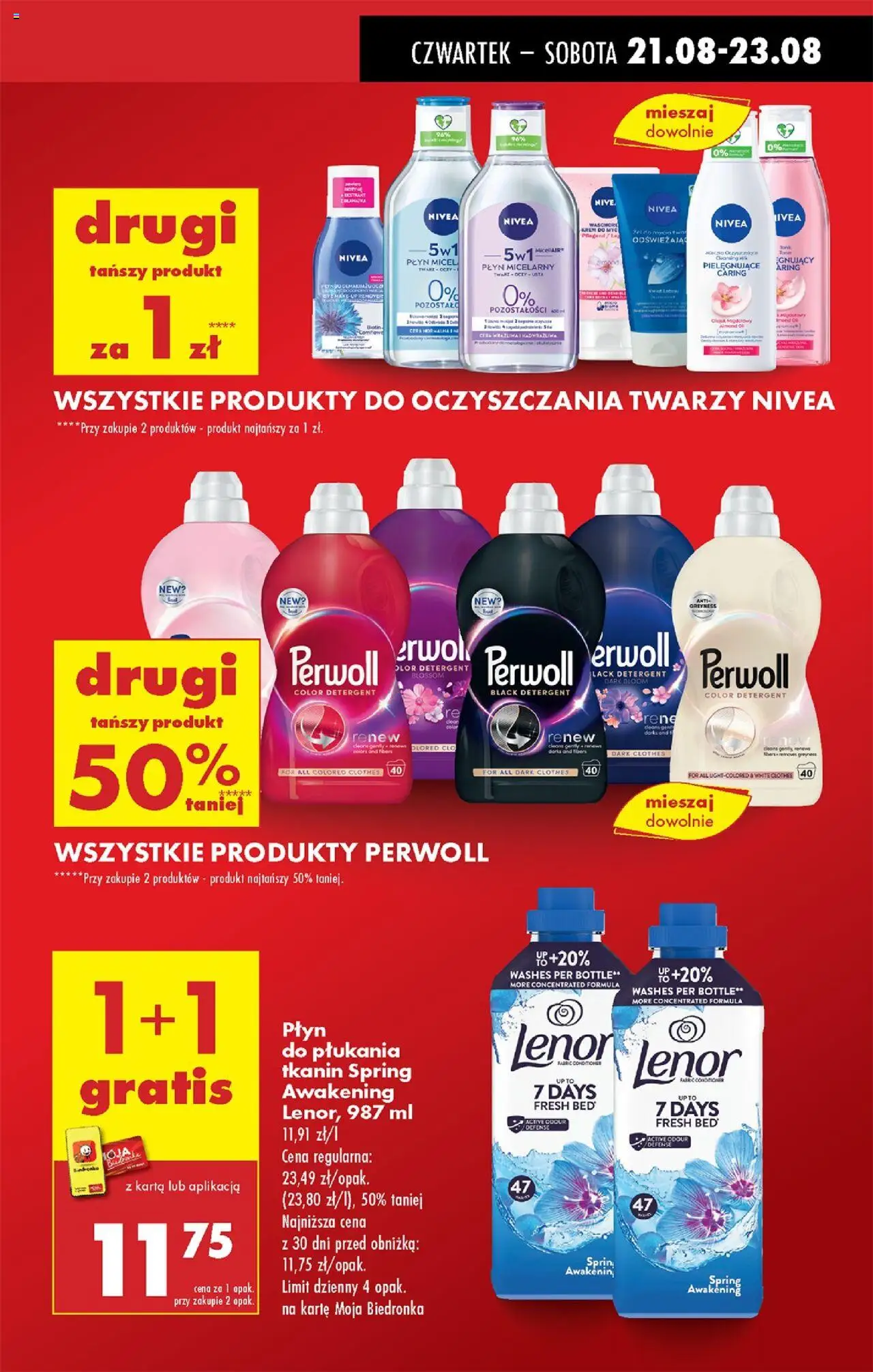 Biedronka gazetka - Oferta w tym tygodniu od 21.08.2025 | Strona: 13 | Produkty: Karta, Płyn do płukania tkanin, Płyn do płukania Lenor, Lenor płyn do płukania