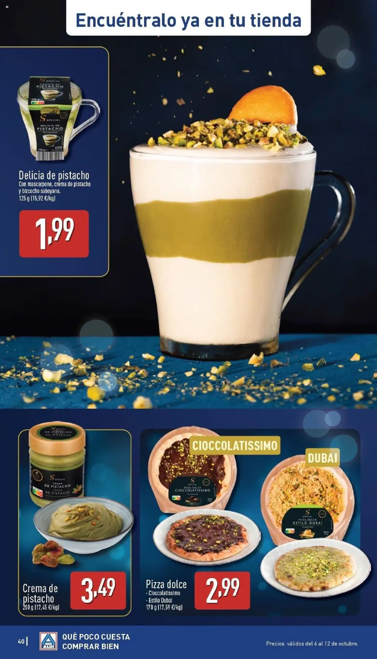 Aldi folleto Baleares │ válido desde el 06.10.2025 | Página: 40 | Productos: Pizza, Crema, Bizcocho