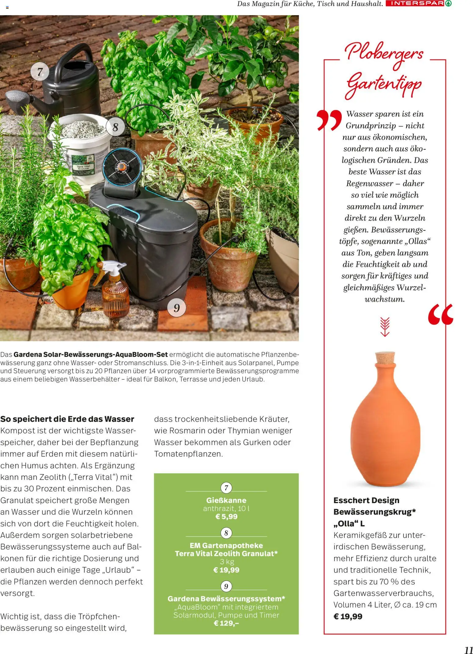 Interspar Mein Zuhause Magazin  gültig ab 07.04.2026 | Seite: 11 | Produkte: Gurken, Wasser, Tisch