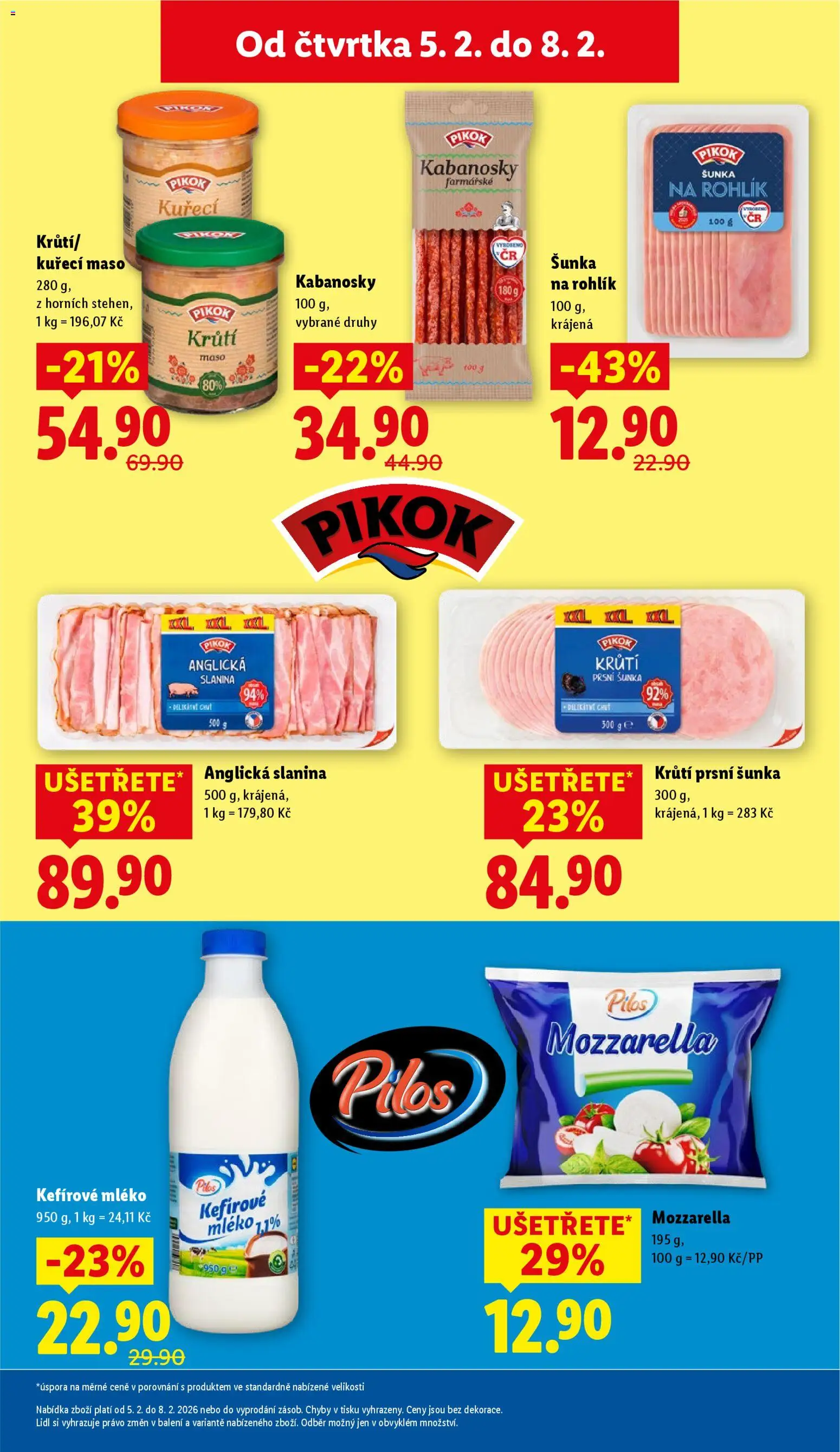 Lidl leták od 05.02.2026 | Strana: 15 | Produkty: Kefír, Kuřecí maso, Mozzarella, Pikok