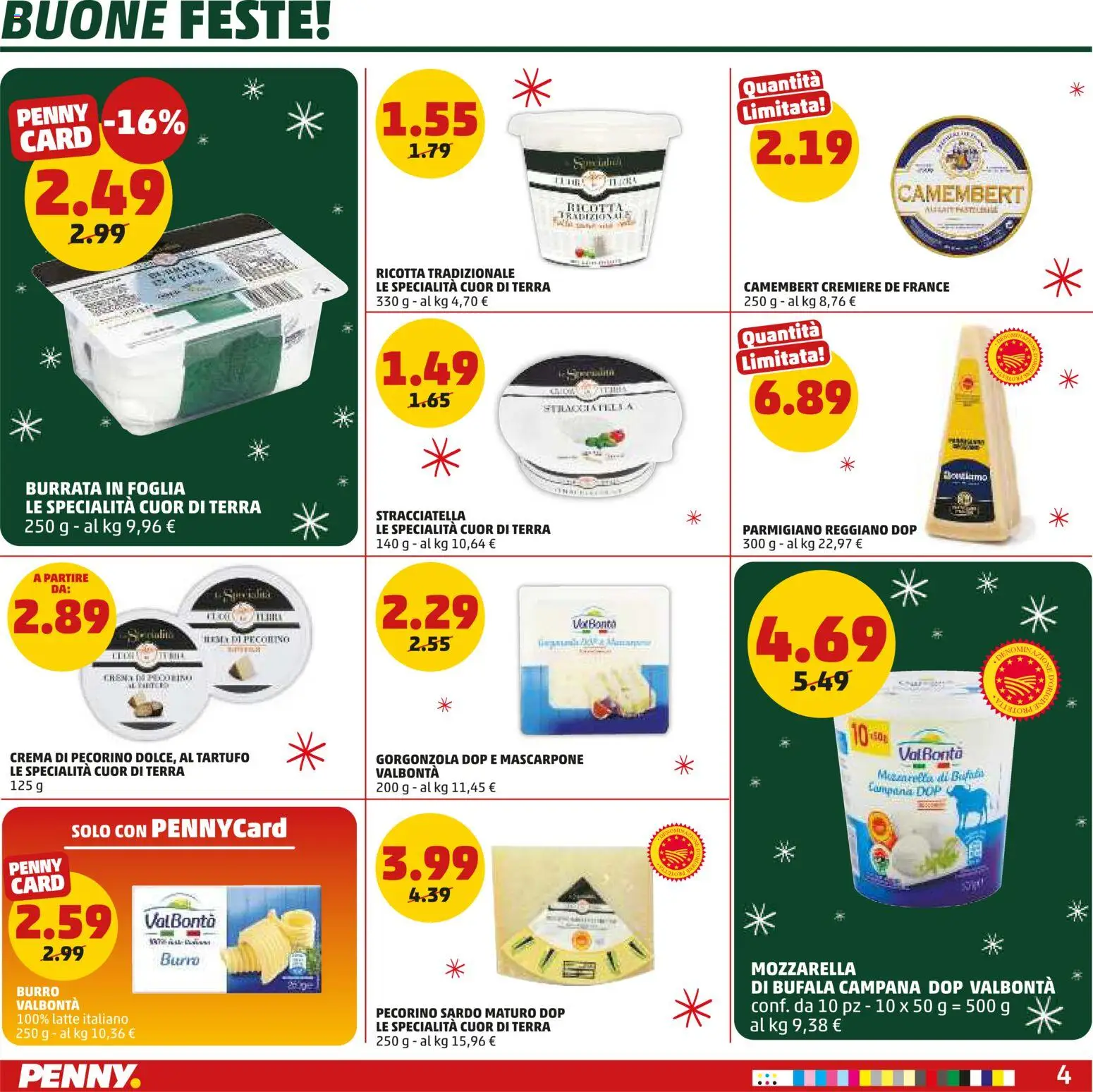 Volantino PENNY del 15.12.2025 | Pagina: 4 | Prodotti: Tartufo, Burro, Ricotta, Gorgonzola