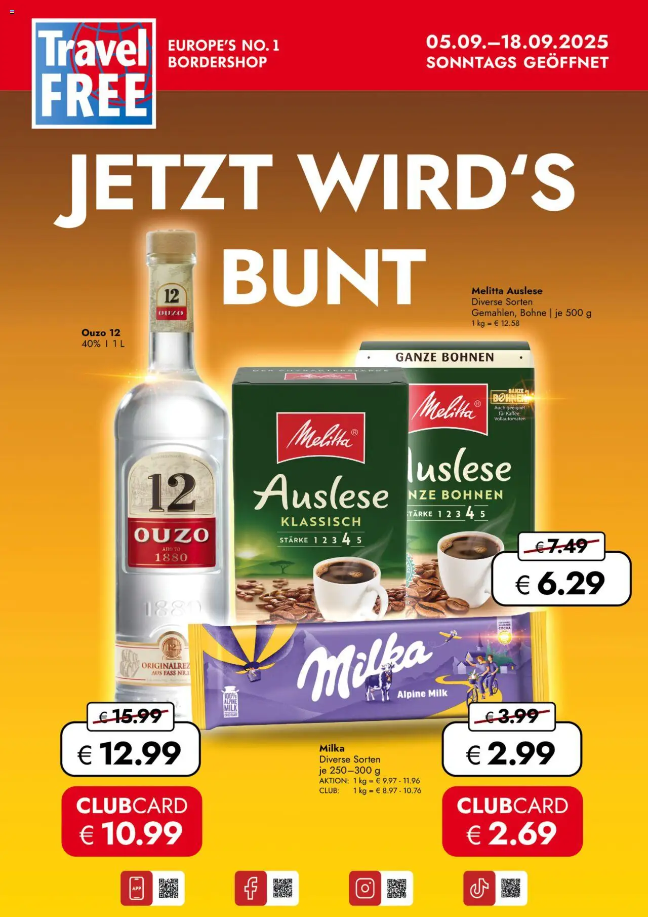 Travel FREE Flugblatt gültig ab 05.09.2025 | Seite: 1 | Produkte: Kaffee