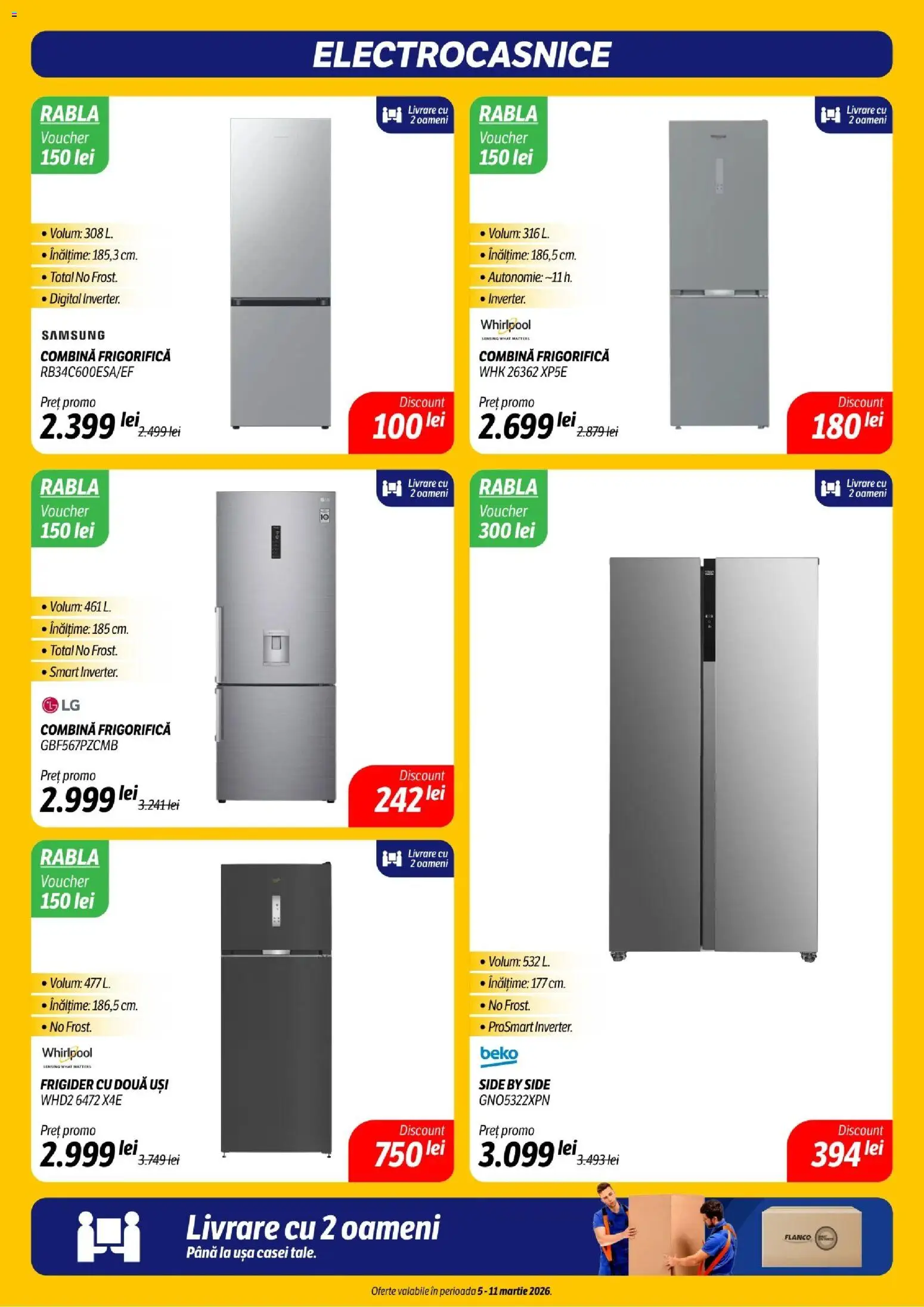 Noul catalog Flanco – valabil de la 05.03.2026 | Pagină: 15 | Produse: Frigider, Ușă, Combină frigorifică