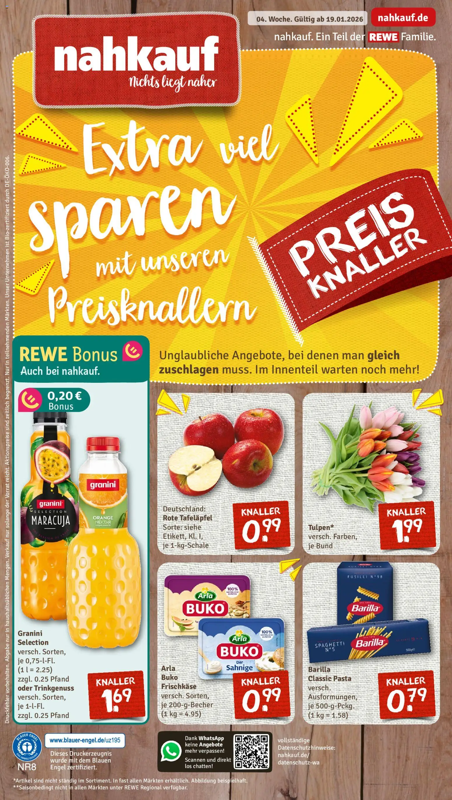 Nahkauf Prospekt – gültig ab 18.01.2026 | Seite: 1 | Produkte: Barilla, Granini, Pasta, Frischkase
