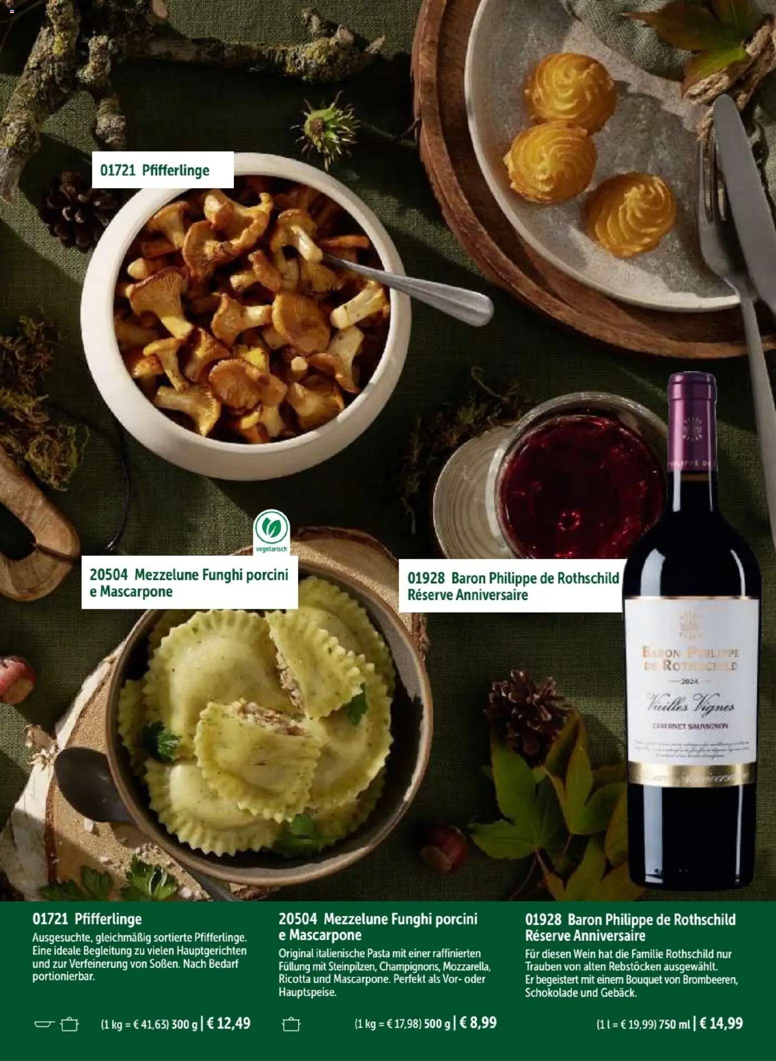 Bofrost Weihnachten 2025 – gültig ab 23.10.2025 | Seite: 5 | Produkte: Mascarpone, Trauben, Pfifferlinge, Wein