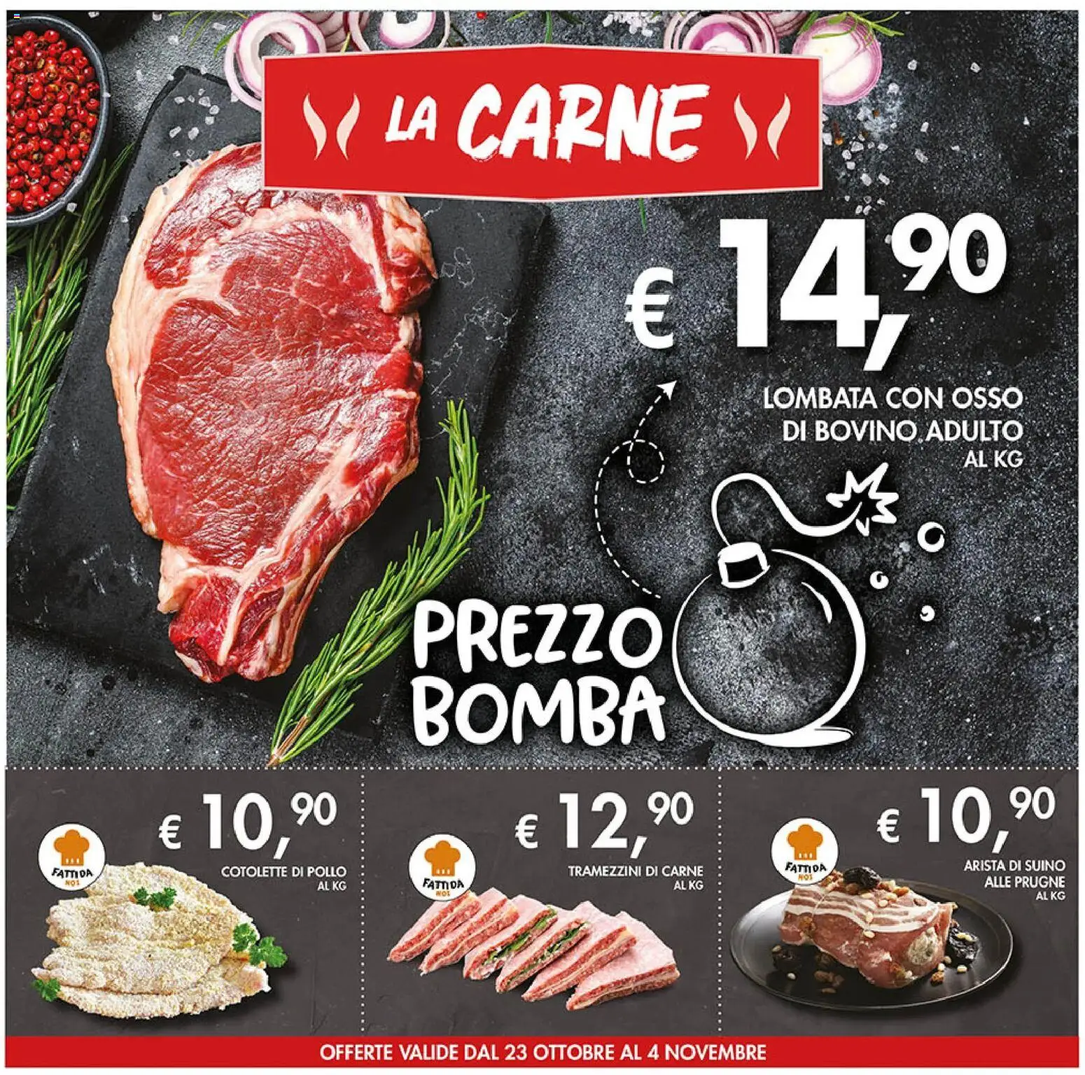 Volantino Coal del 23.10.2025 | Pagina: 4 | Prodotti: Bovino, Pollo, Suino