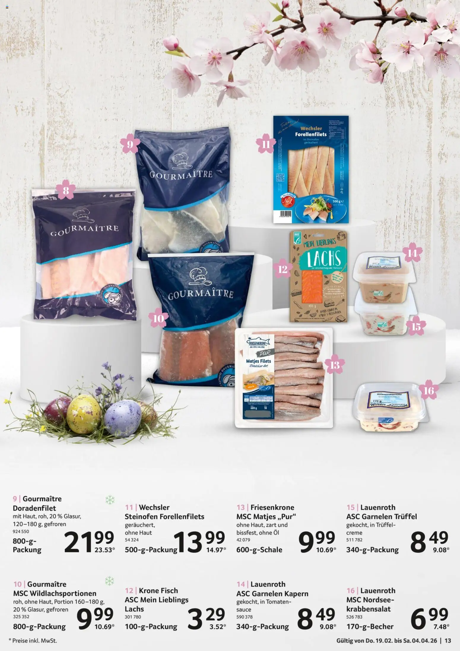 Selgros Feinkost Ostern – gültig ab 19.02.2026 | Seite: 13 | Produkte: Öl, Tomaten, Creme, Fisch