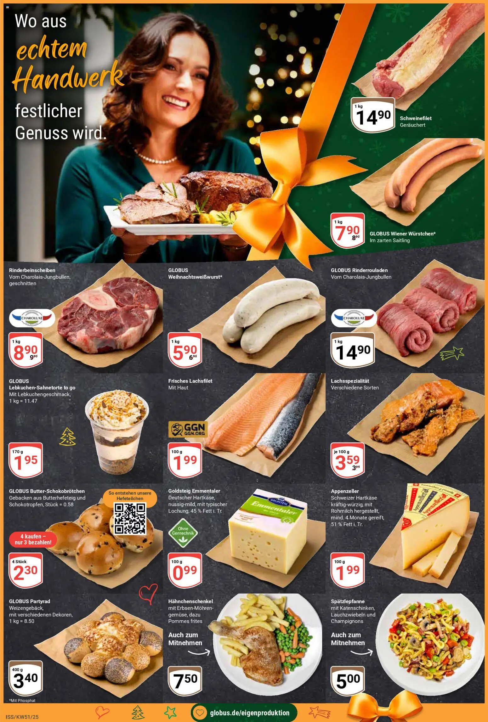Globus Prospekt 	 – gültig ab 15.12.2025 | Seite: 5 | Produkte: Rinderrouladen, Hahnchenschenkel, Pommes, Champignons