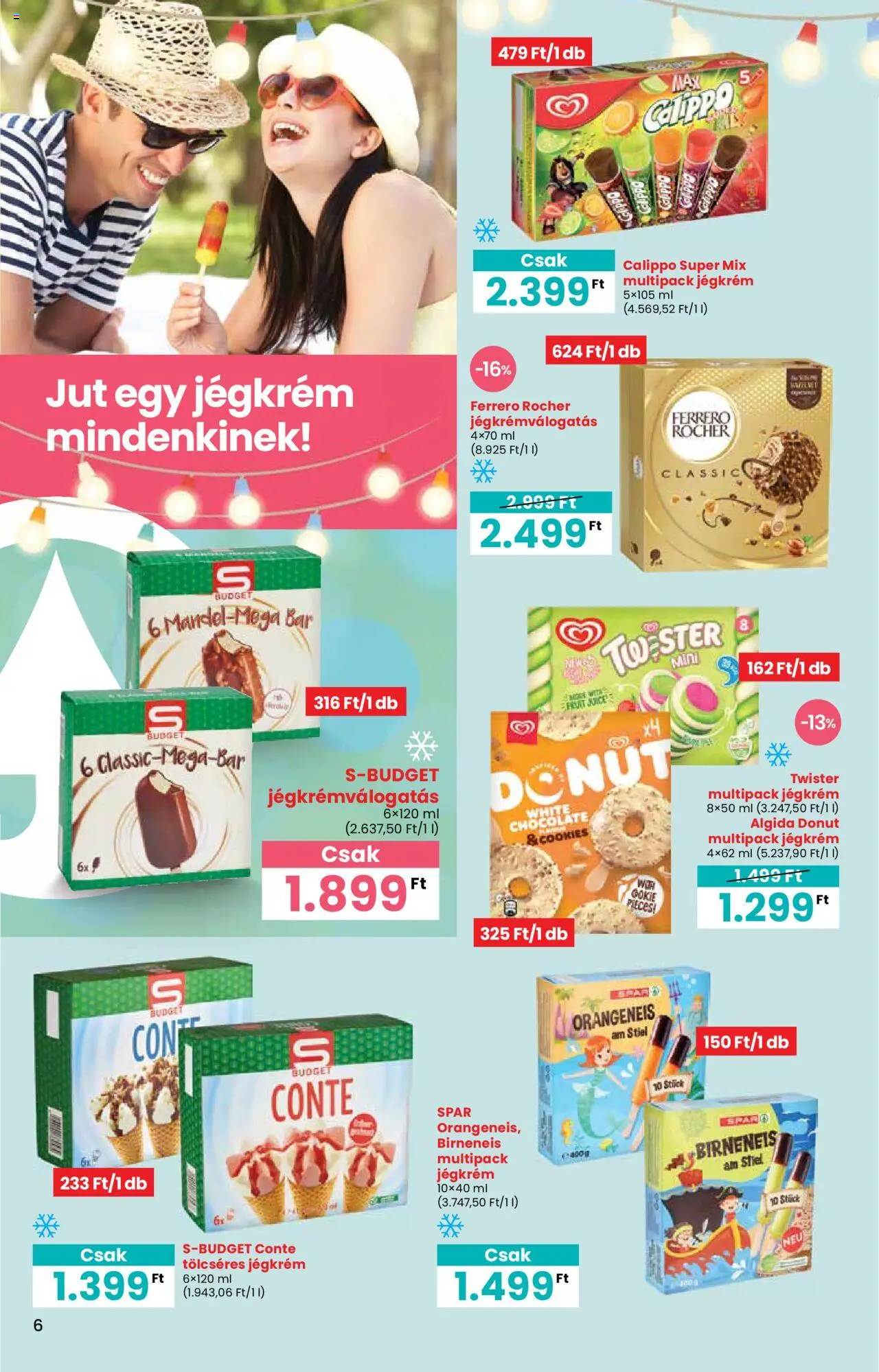 Interspar akciós ujság - amely érvényes a következő dátumtól: 05.06.2025 | Oldal: 6 | Termékek: Ferrero rocher, Jégkrém