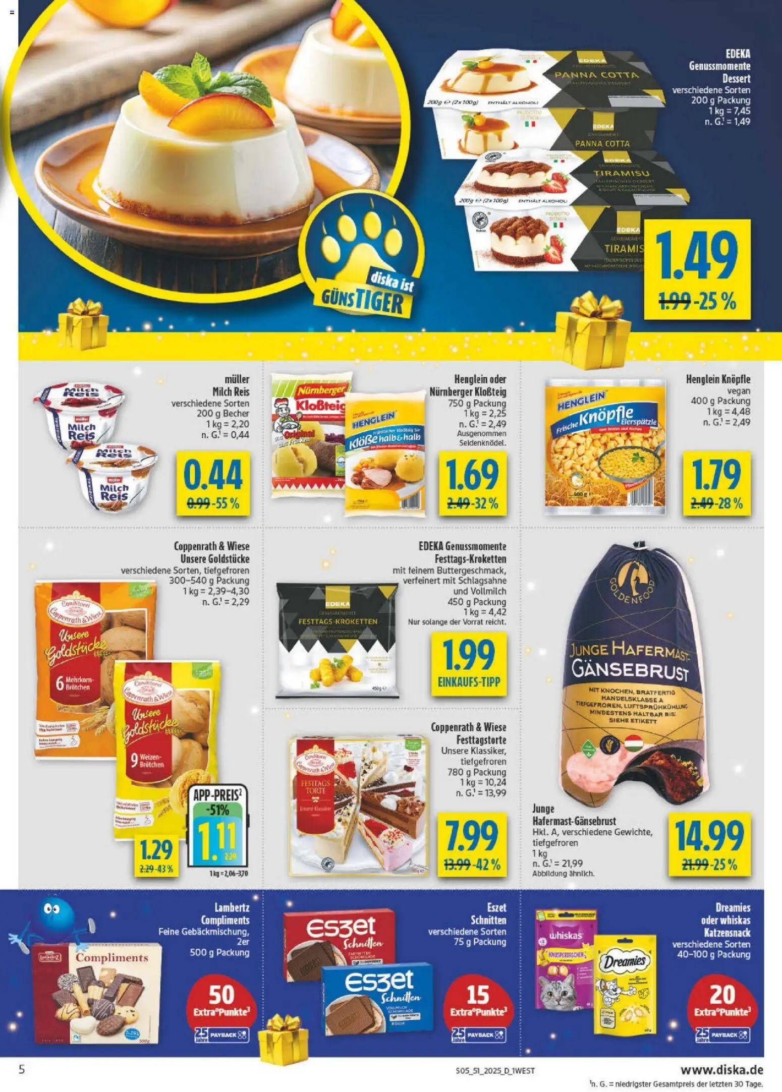 Diska - Diska Angebote Bayern KW51 – gültig ab 15.12.2025 | Seite: 5 | Produkte: Schlagsahne, Milch, Reis, Whiskas