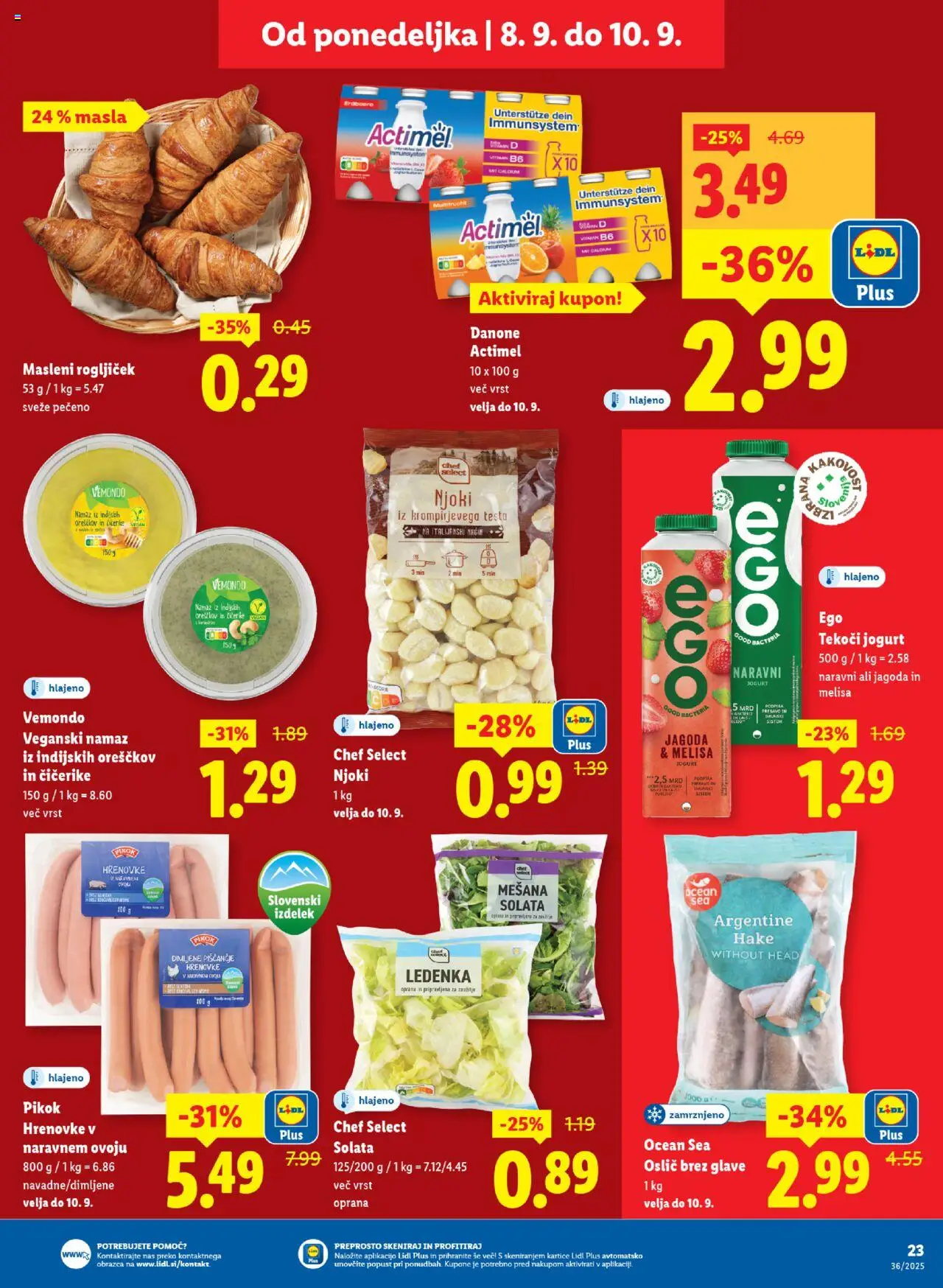 Novi Lidl katalog ponudbe – veljaven od 04.09.2025 | Stran: 37 | Izdelki: Hrenovke, Namaz, Jogurt, Solata