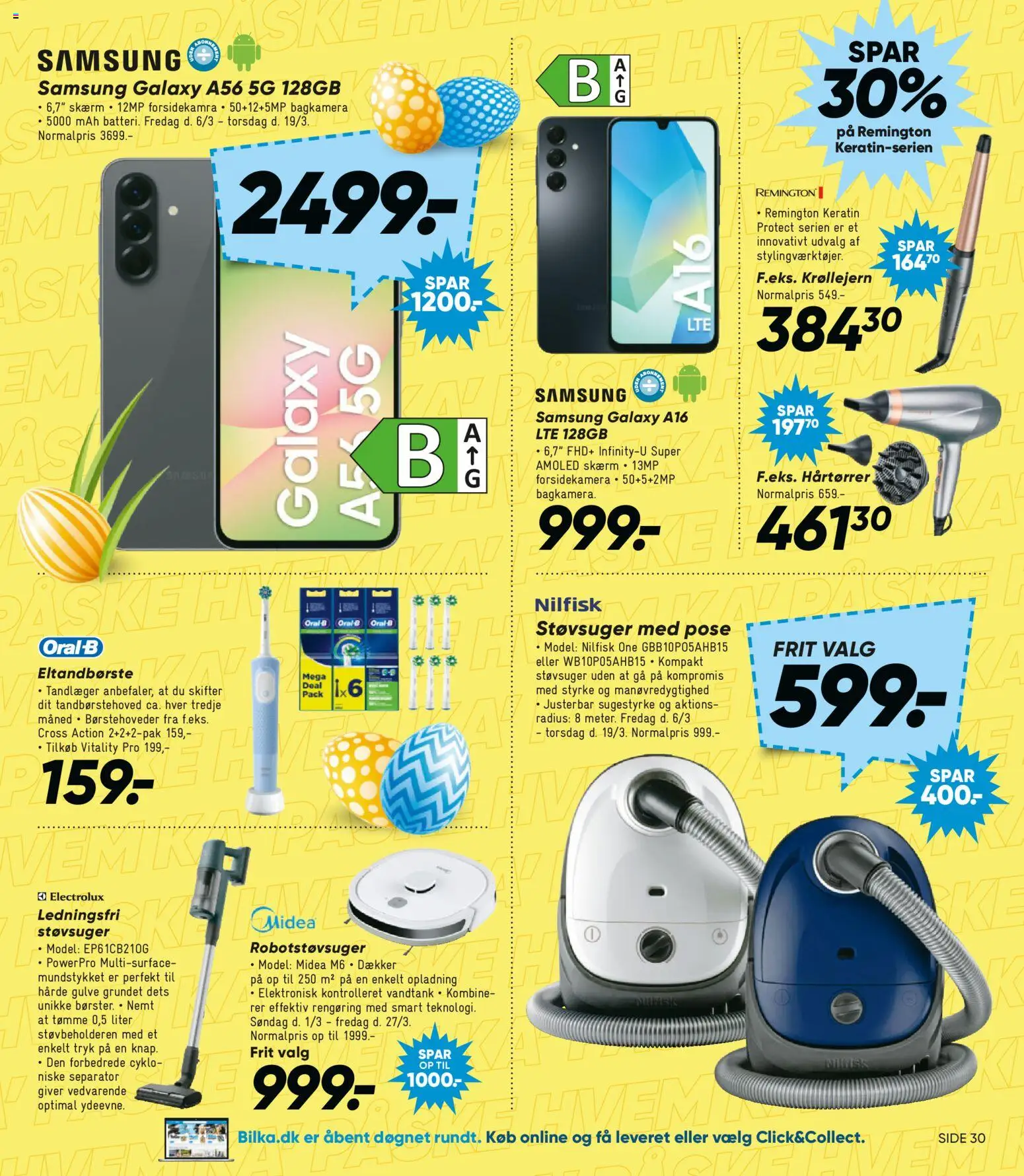 Bilka tilbudsavis – gyldig fra 06.03.2026 | Side: 45 | Produkter: Robotstøvsuger, Skærm, Krøllejern, Hårtørrer