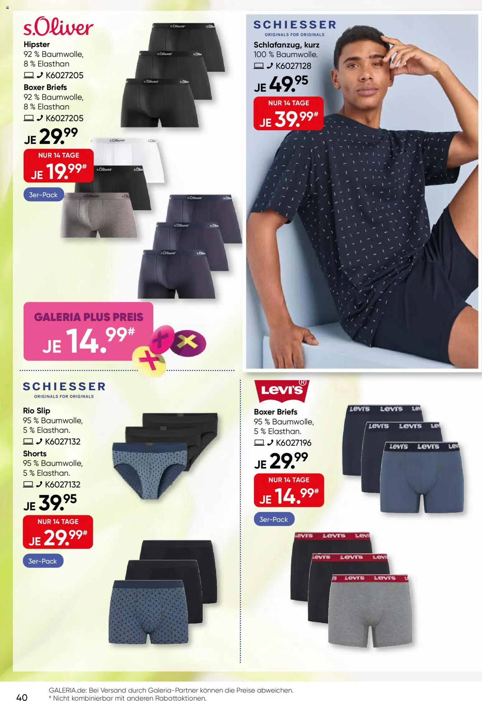 Galeria Karstadt Kaufhof Prospekt 	 – gültig ab 30.03.2026 | Seite: 40 | Produkte: Slip, Boxer