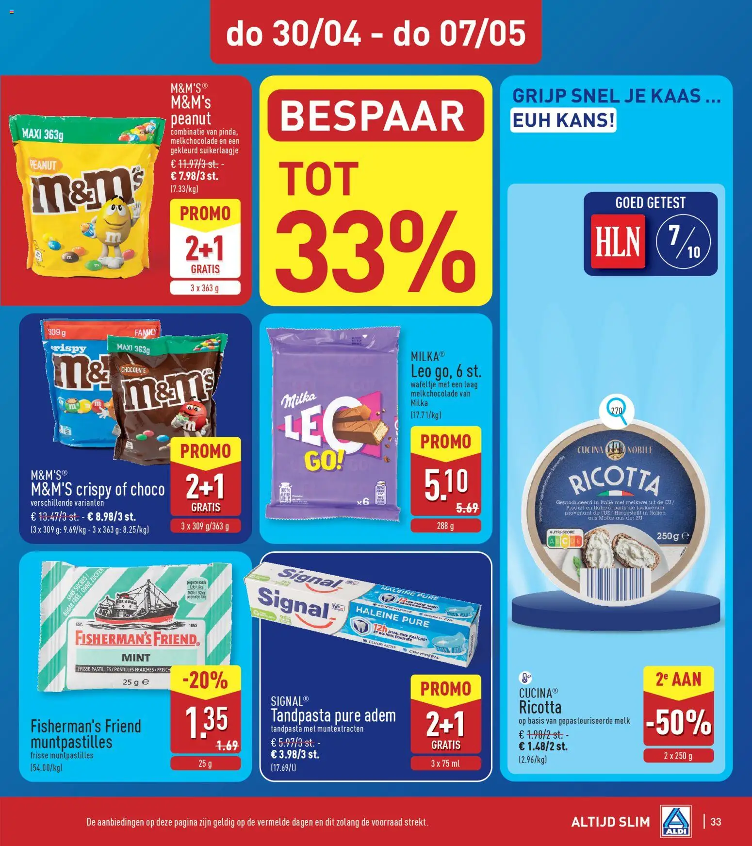 {H1} | Pagina: 33 | Producten: Ricotta, Tandpasta, Melk, Kaas