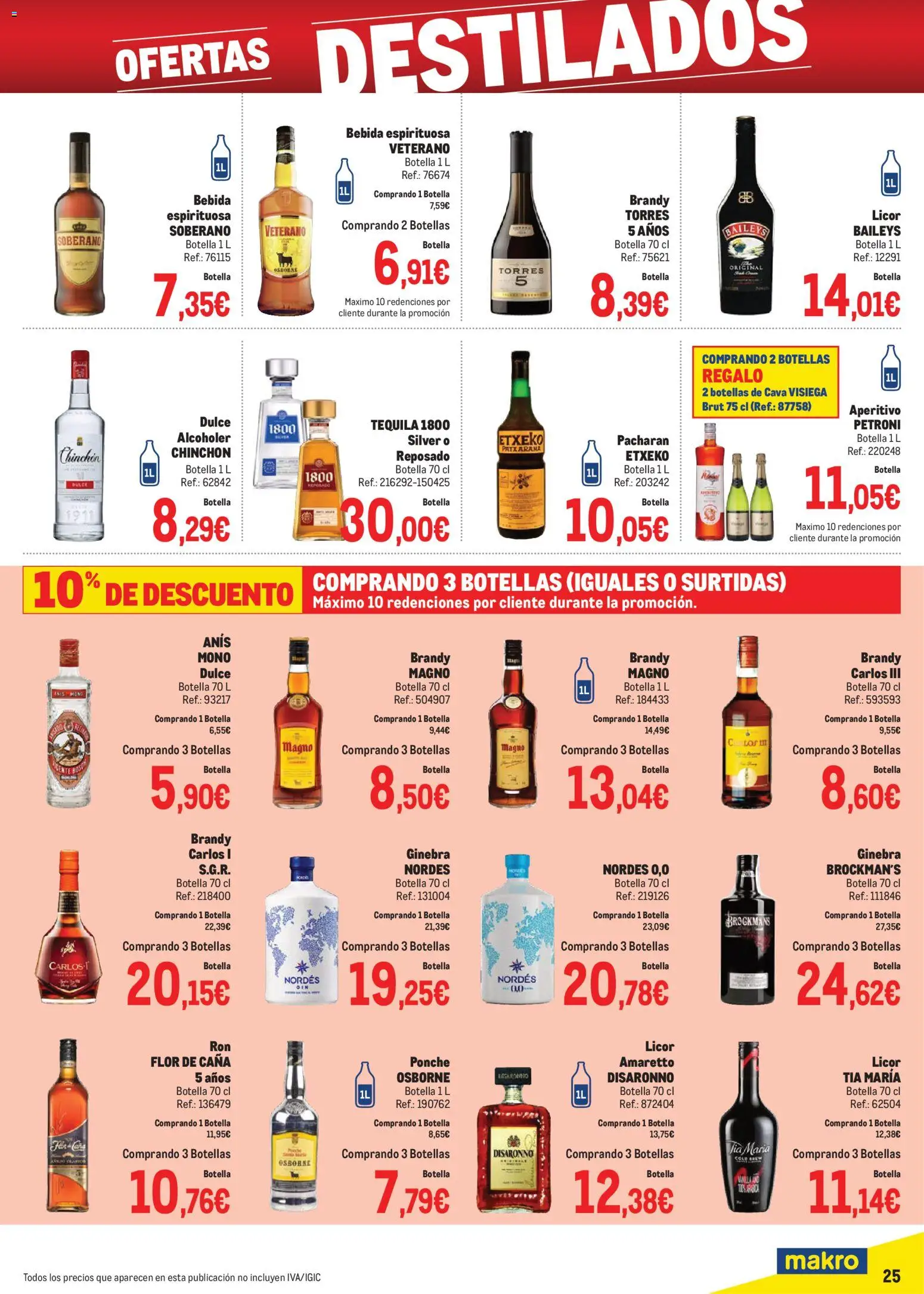 Makro - Precios Levante │ válido desde el 03.11.2025 | Página: 25 | Productos: Licor, Ginebra, Μαύρο πιπέρι