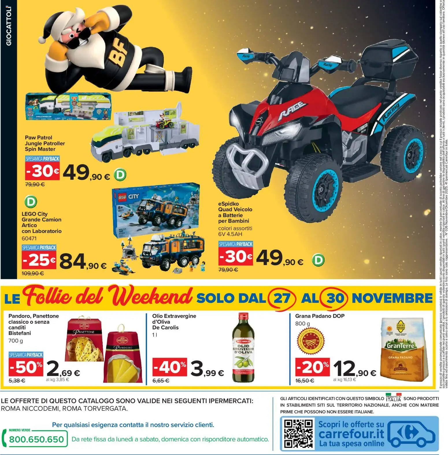 Volantino Carrefour del 17.11.2025 | Pagina: 40 | Prodotti: Pandoro, Panettone, Scaffale, Batterie
